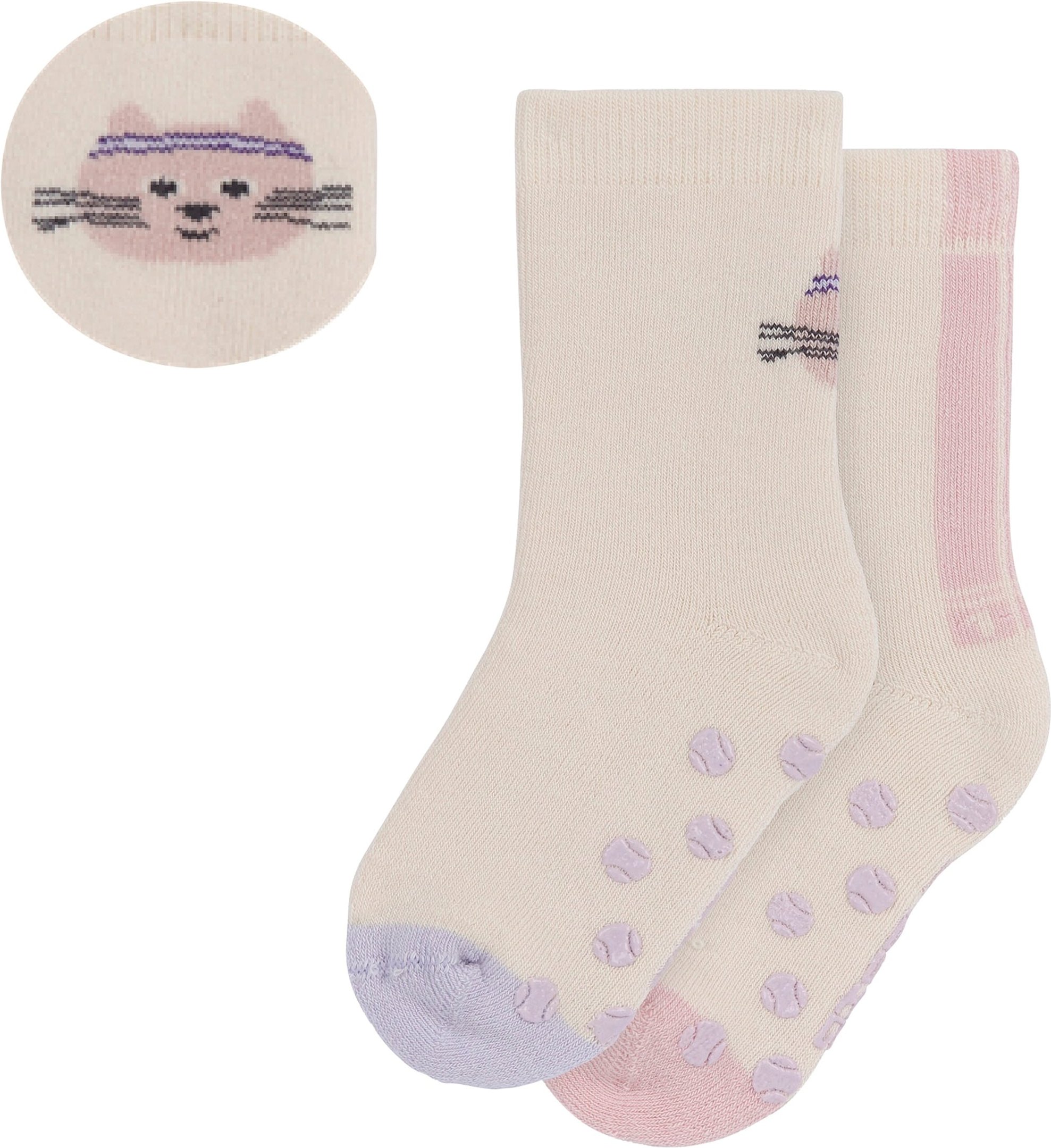 Lässig 2er-Pack ABS Socken Katze Streifen