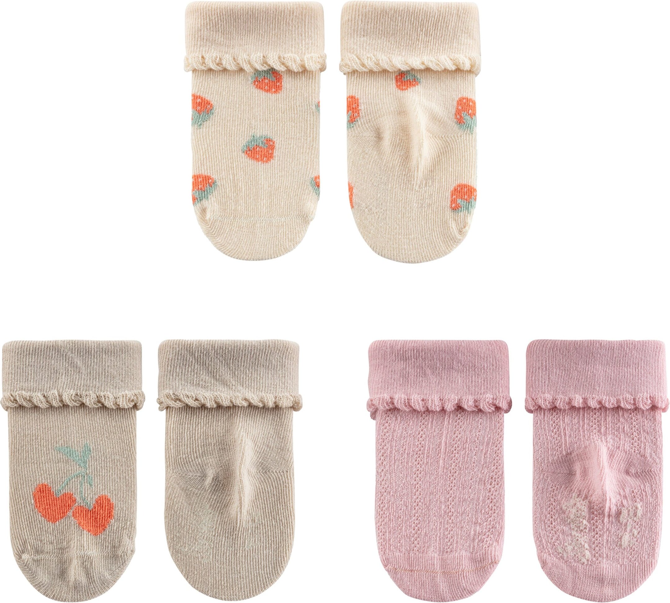 Sterntaler 3er-Pack Socken Erdbeeren Ajour