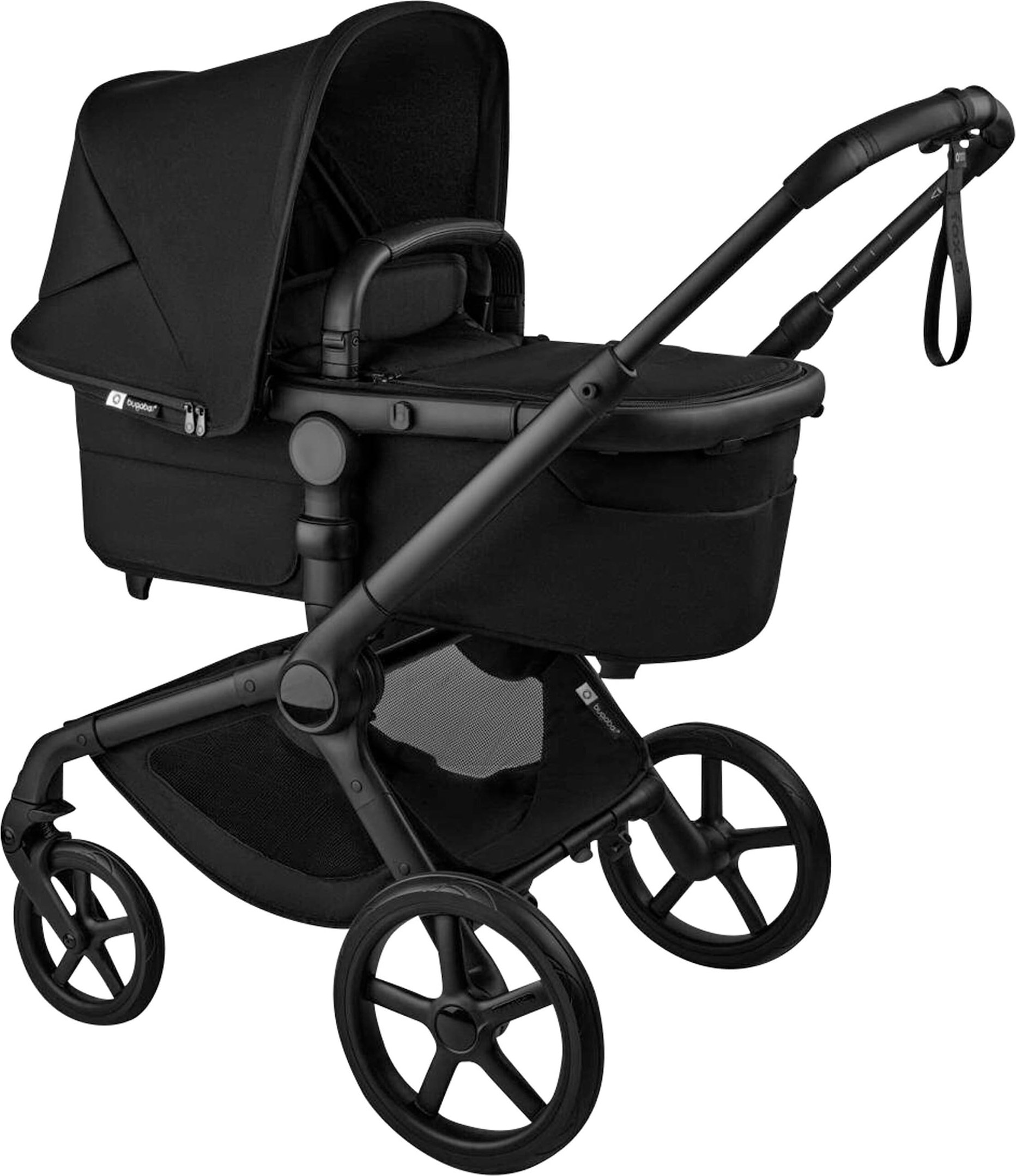 Bugaboo Fox 5 Renew Kombikinderwagen Trio-Set inkl. Wickelrucksack, Fußsack und Höhenadapter schwarz