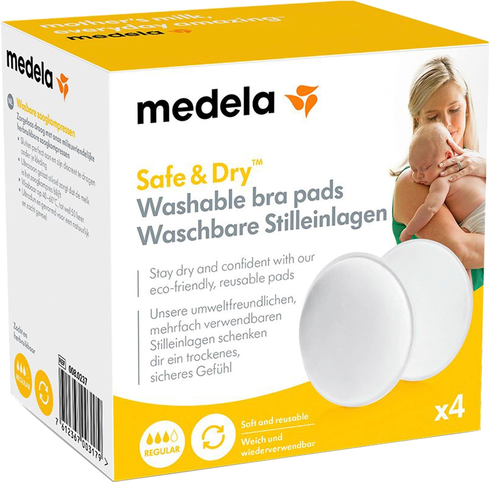 Medela 4er-Pack waschbare Stilleinlagen