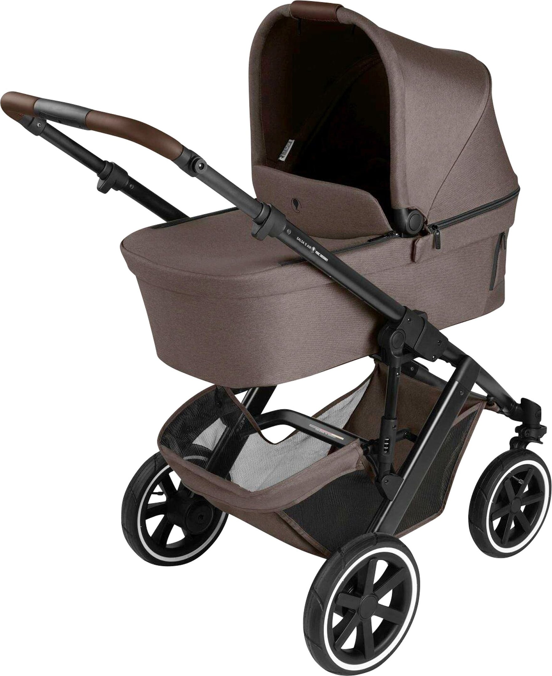 Abc Design Kombikinderwagen Salsa 5 Air Trio-Set inkl. Wickeltasche, Sonnenschirm, Regenschutz und Becherhalter natur