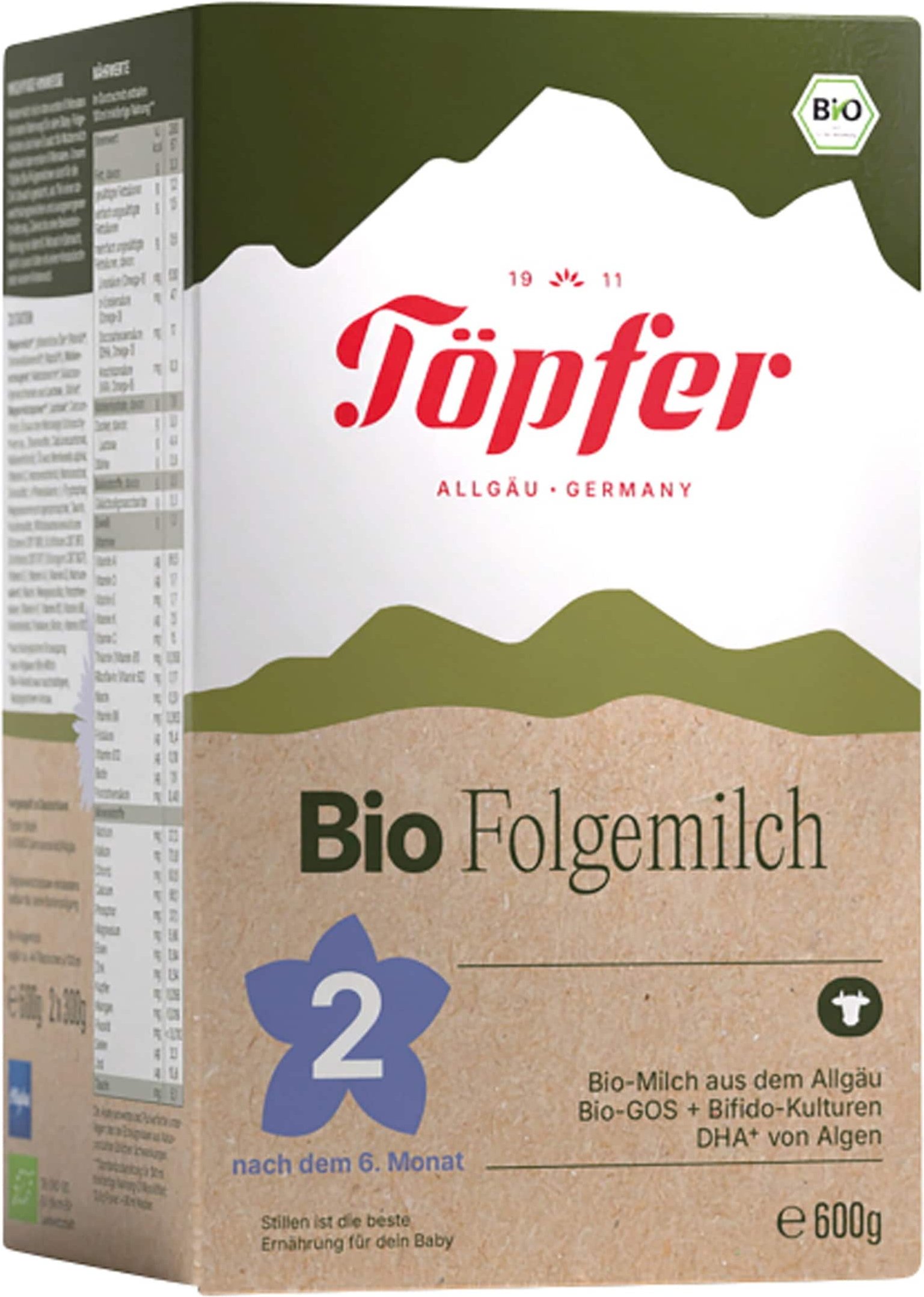 Töpfer Bundle 3er Pack Bio Folgemilch 2 600 g