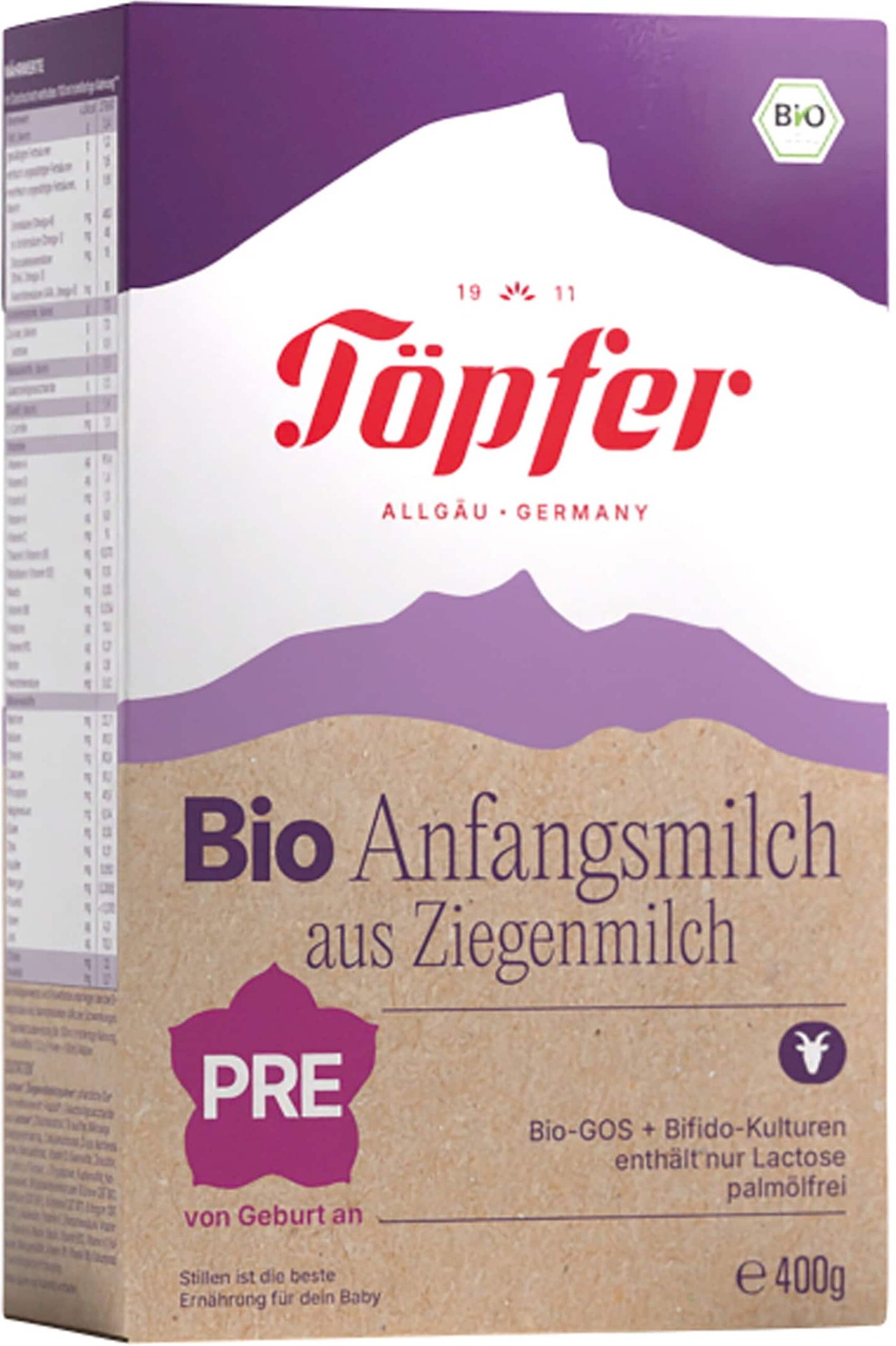 Töpfer Bundle 3er Pack Bio-Anfangsmilch Pre Ziege