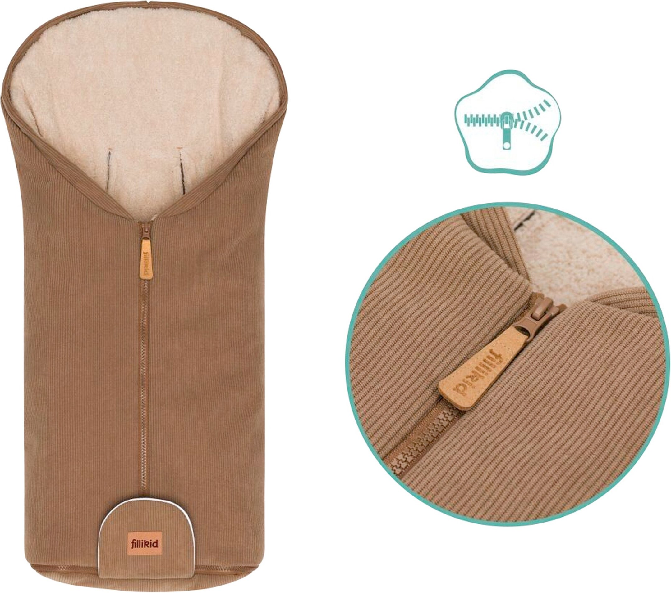 Thumbnail - Fillikid Winterfußsack Nevis Cord braun