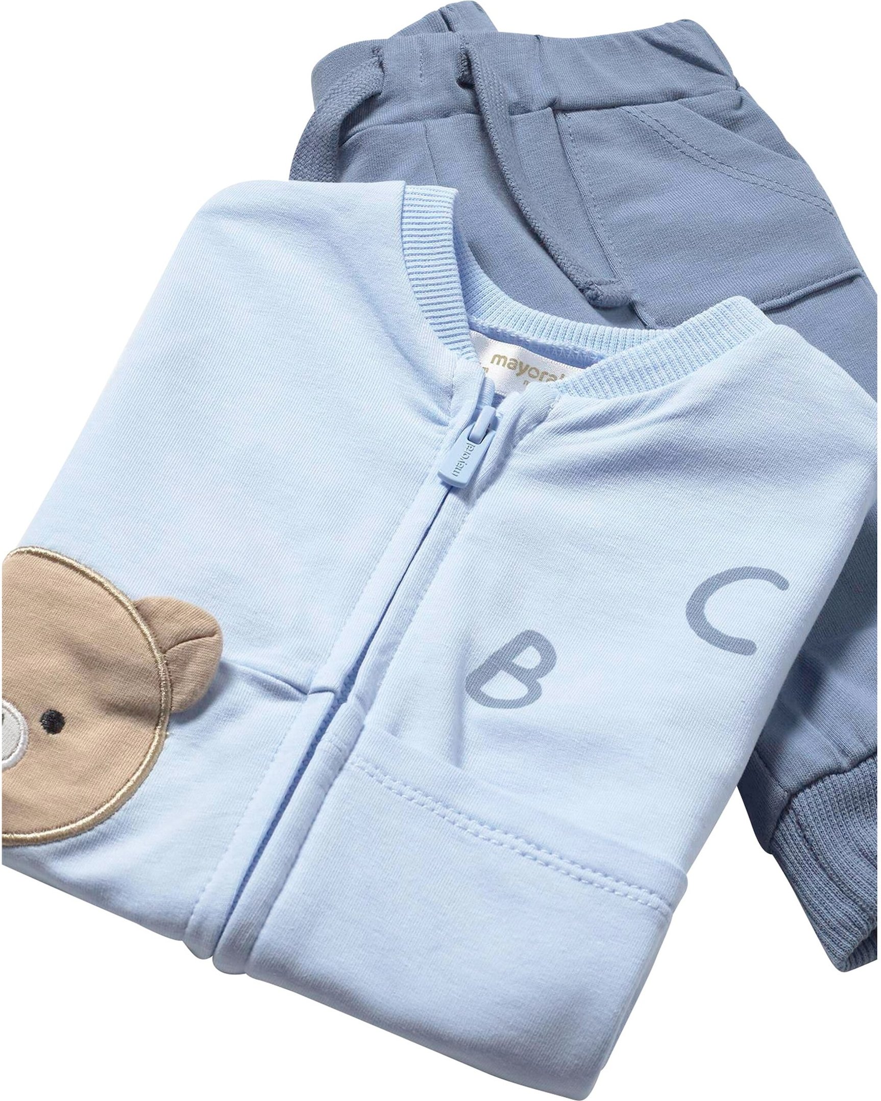 Mayoral 3-tlg. Set T-Shirt, Sweatjacke und Jogginghose Bär