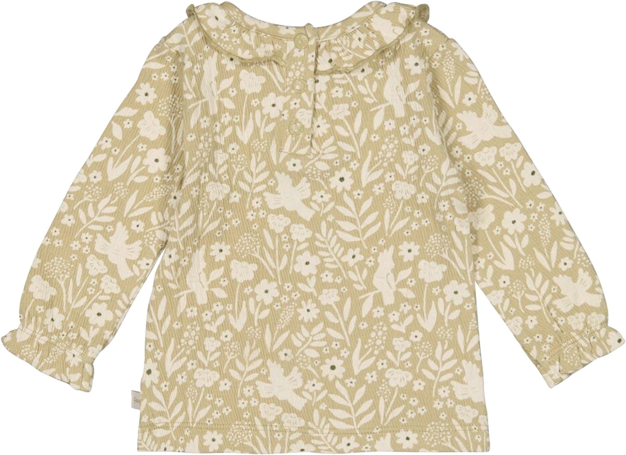 Feetje Krepp-Shirt langarm Rüschenkragen Blumen