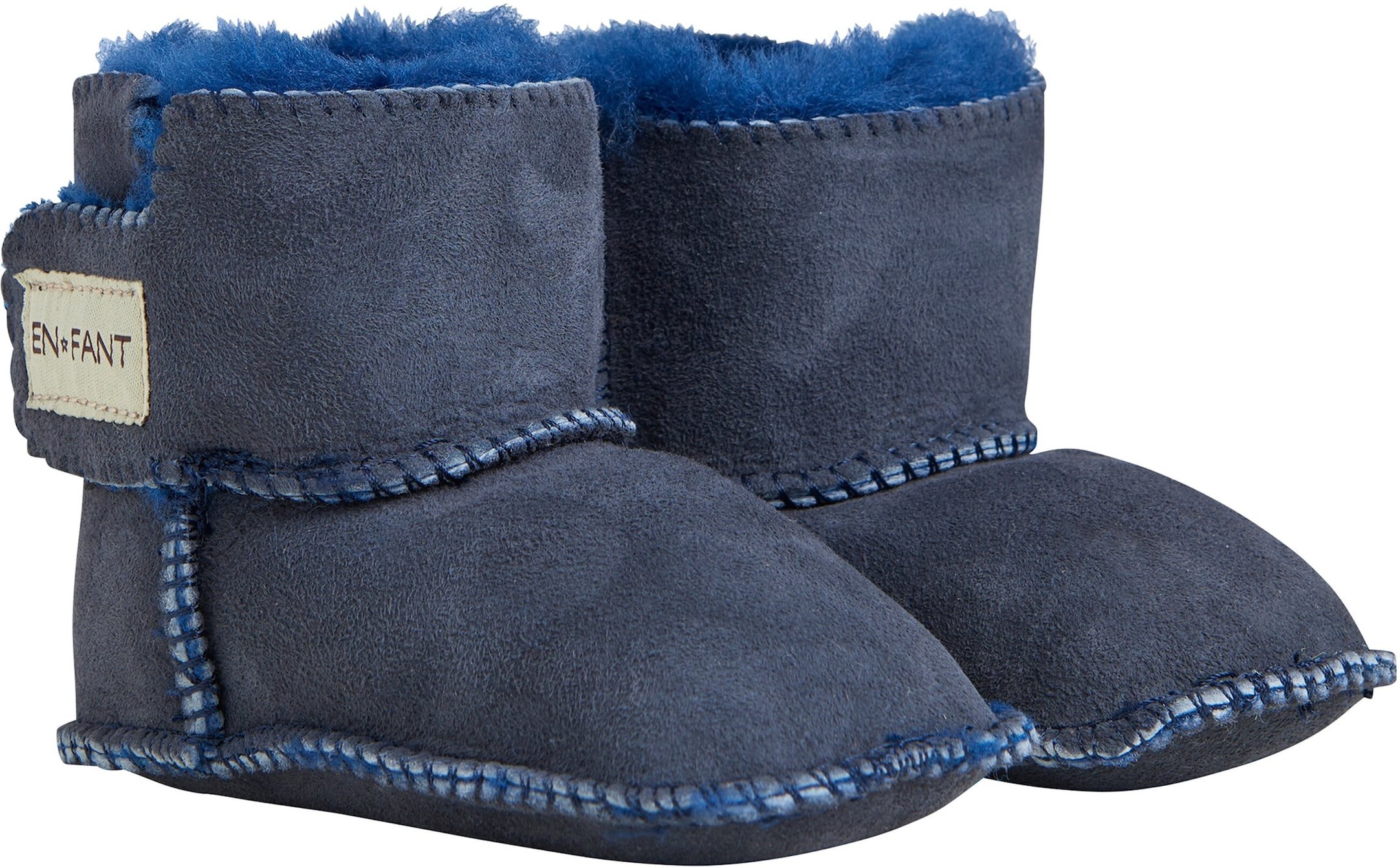 En Fant Lammfellschuhe mit Klettverschluss