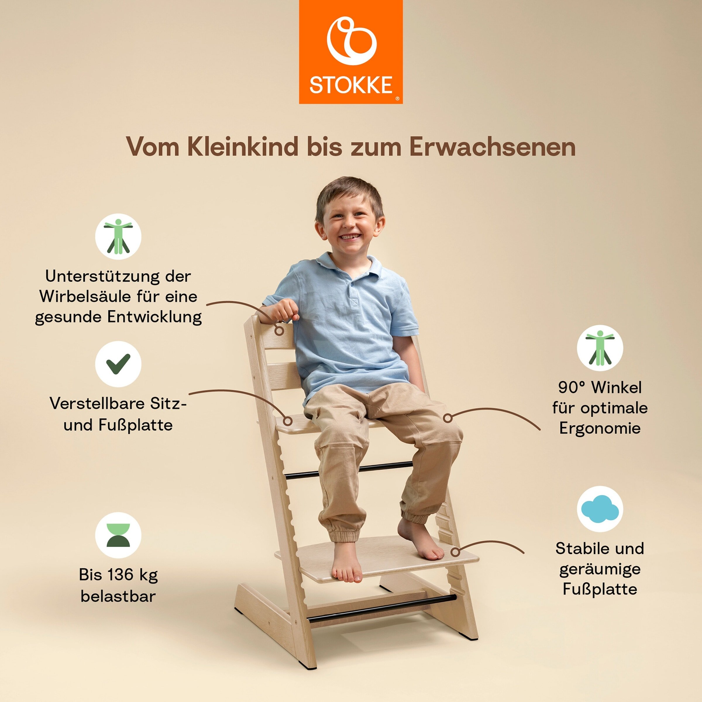 Thumbnail - Stokke® Tripp Trapp® Bundle Treppenhochstuhl inkl. Sitzkissen Classic Nordic Grey