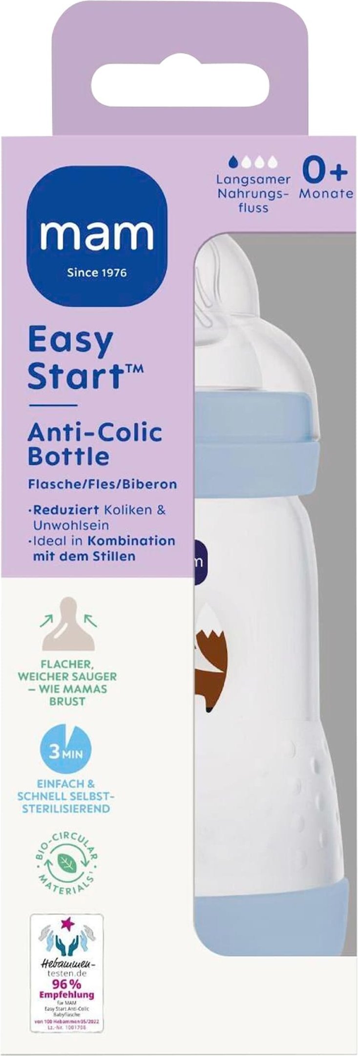Mam Babyflasche Easy Start matt, Anti-Kolik, 260 ml, ab 0M