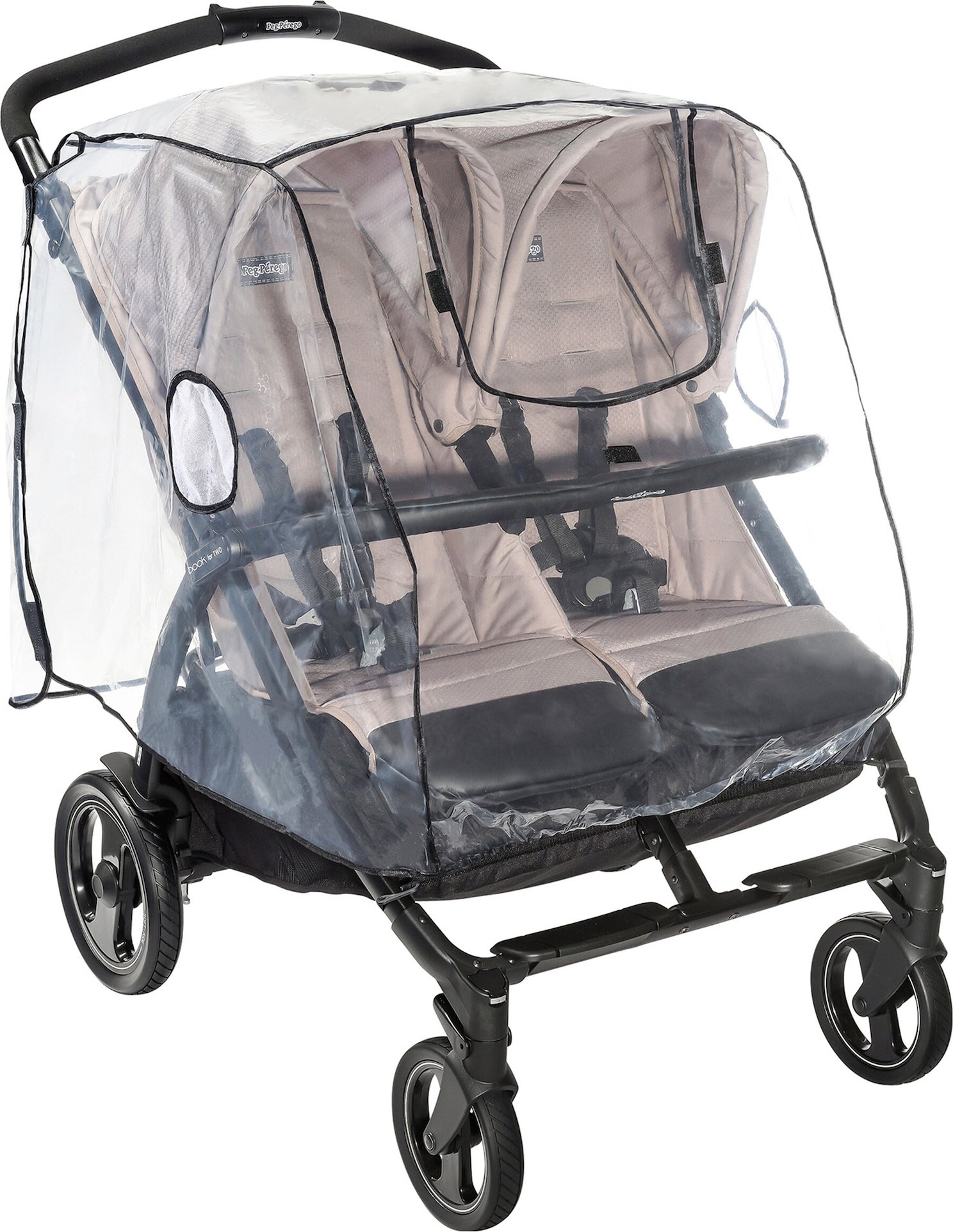 Reer Universal Regenschutz für Zwillingskinderwagen transparent