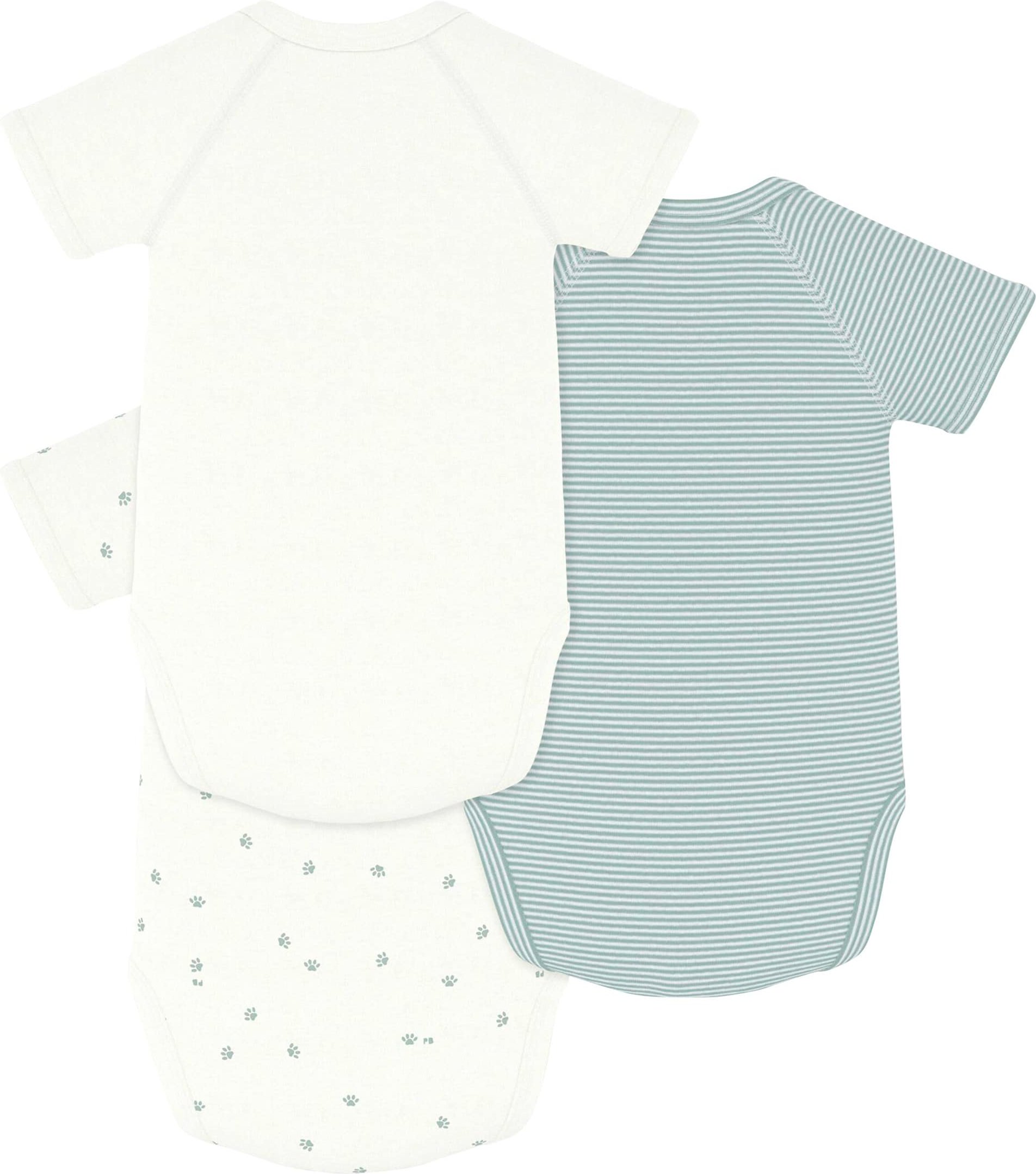 Petit Bateau 3er-Pack Wickelbody kurzarm Ringel Pfoten