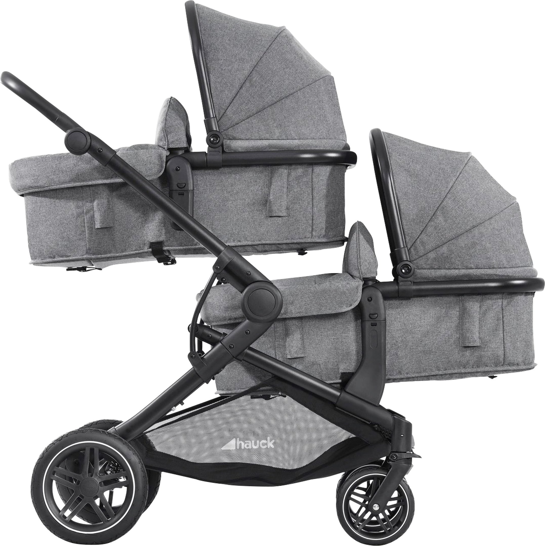 Hauck Zwillings- und Kinderwagen Geschwisterwagen Atlantic Twin grau