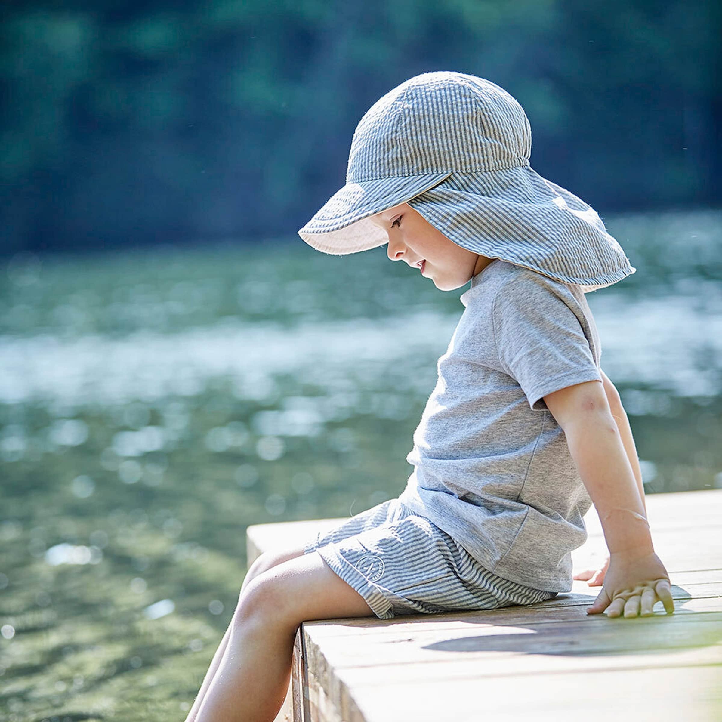 Maximo Schirmütze mit Nackenschutz Ringel