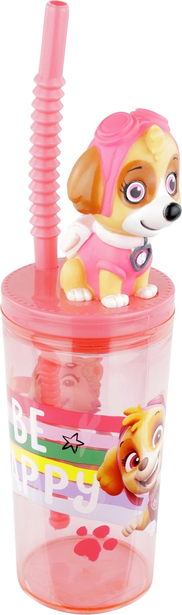 P:Os Bluey Trinkbecher mit Strohhalm und 3D-Figur, 360 ml