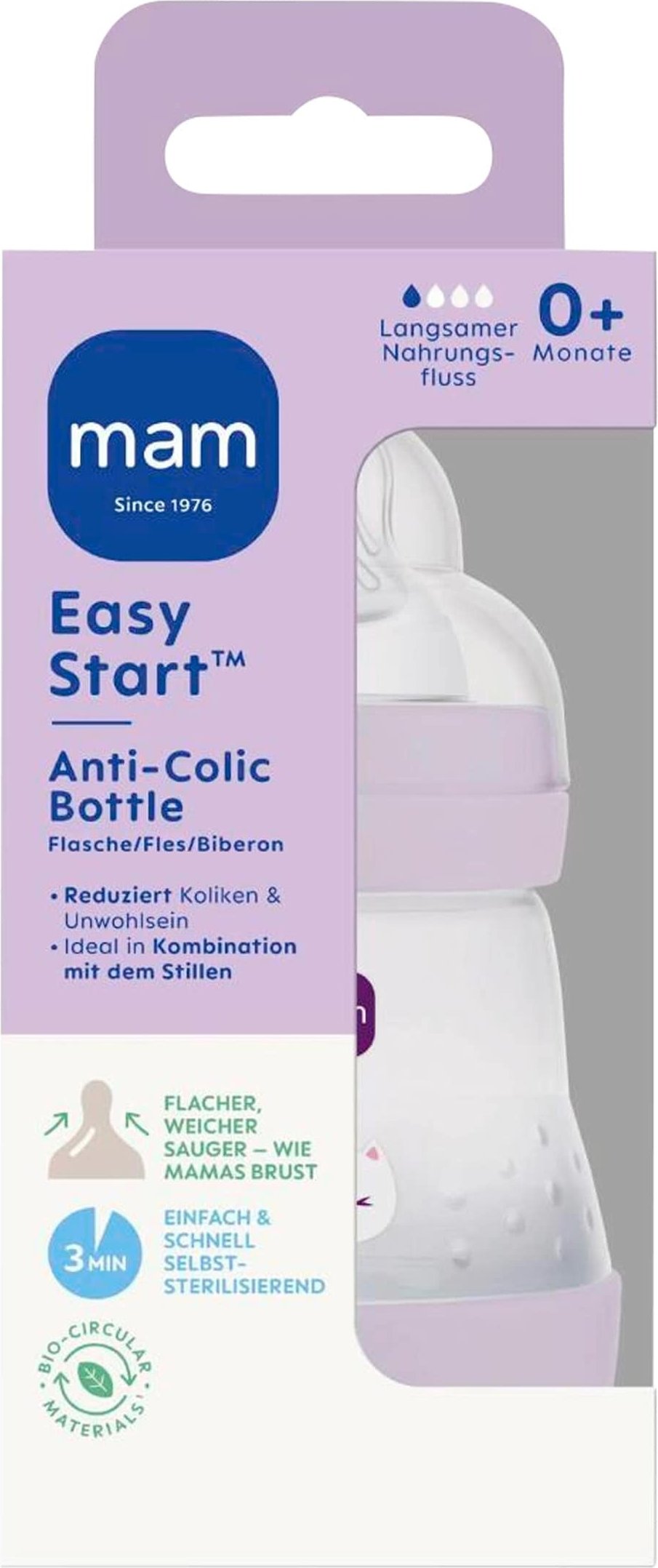 Mam Babyflasche Easy Start matt, Anti-Kolik, 160 ml, ab 0M
