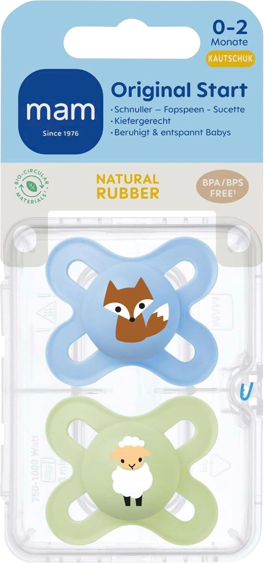 Mam 2er-Pack Schnuller Original Start Latex, 0-2M