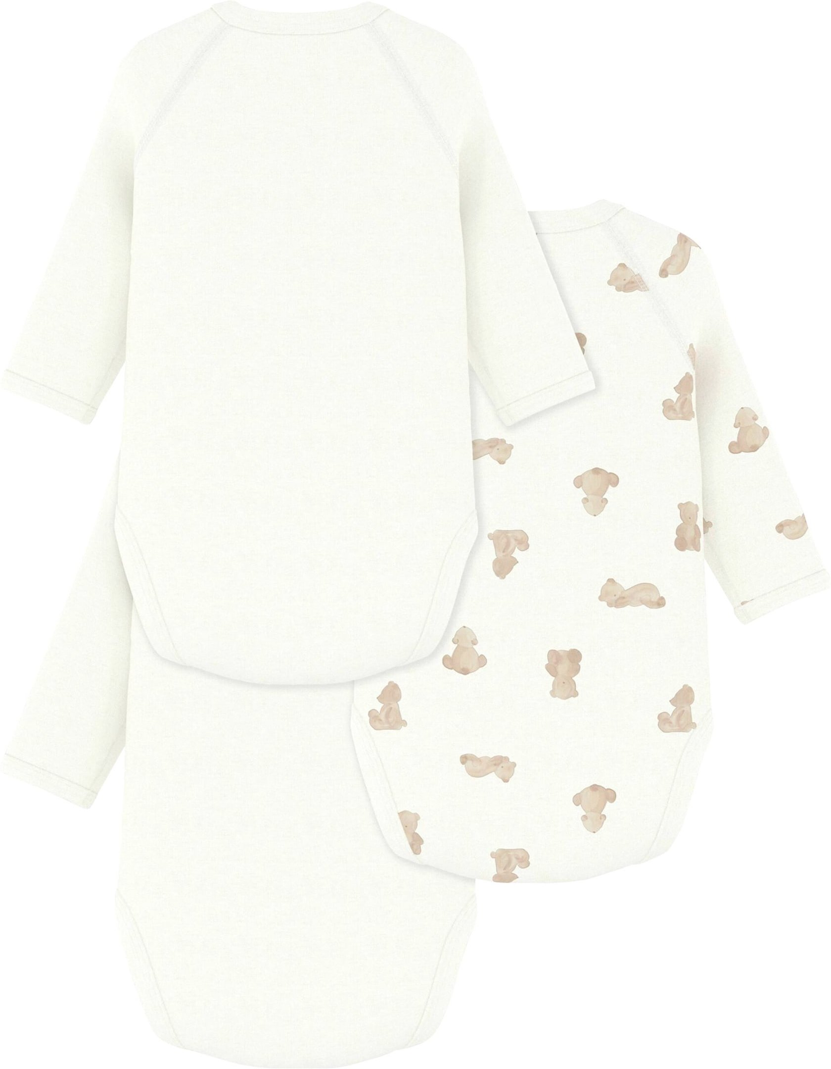 Petit Bateau 3er-Pack Wickelbodys langarm Bären
