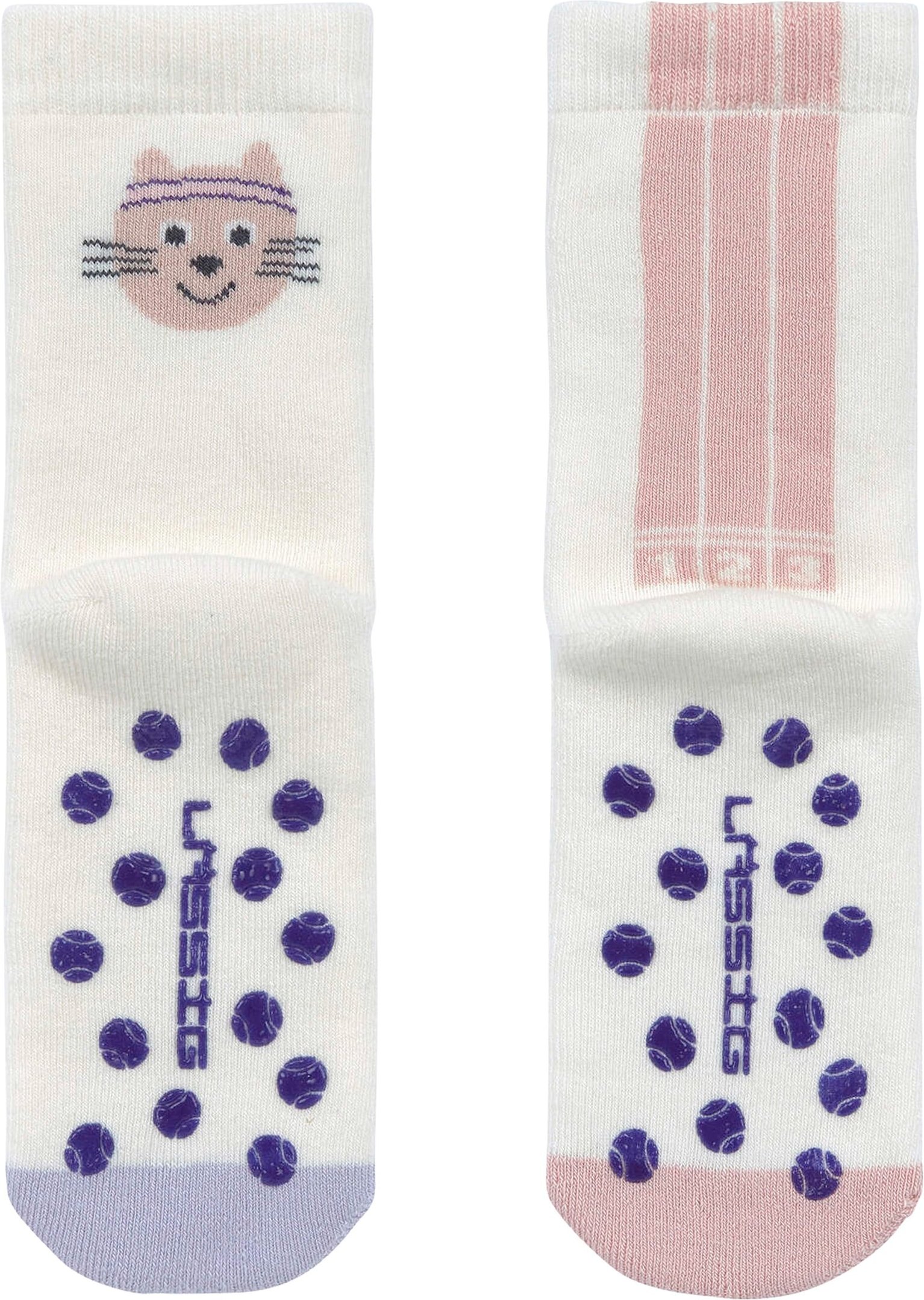 Lässig 2er-Pack ABS Socken Katze Streifen