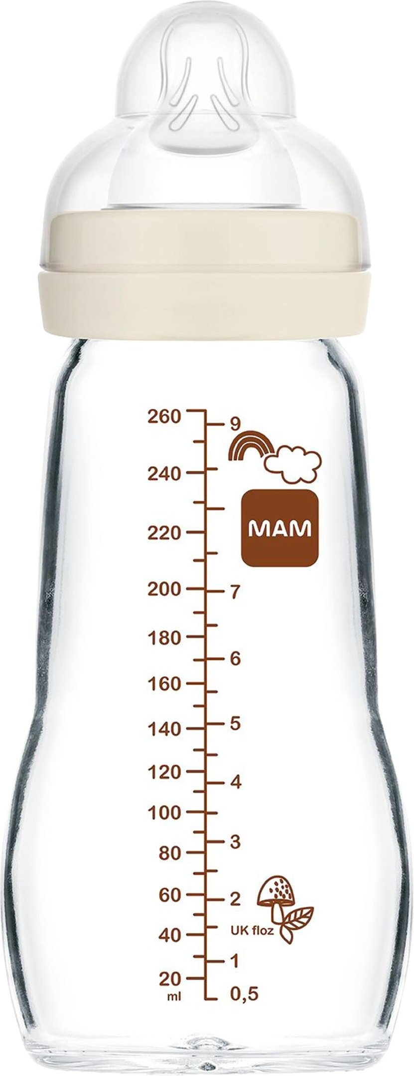 Mam Babyflasche Feel Good matt, Glas, 260 ml, ab 0M