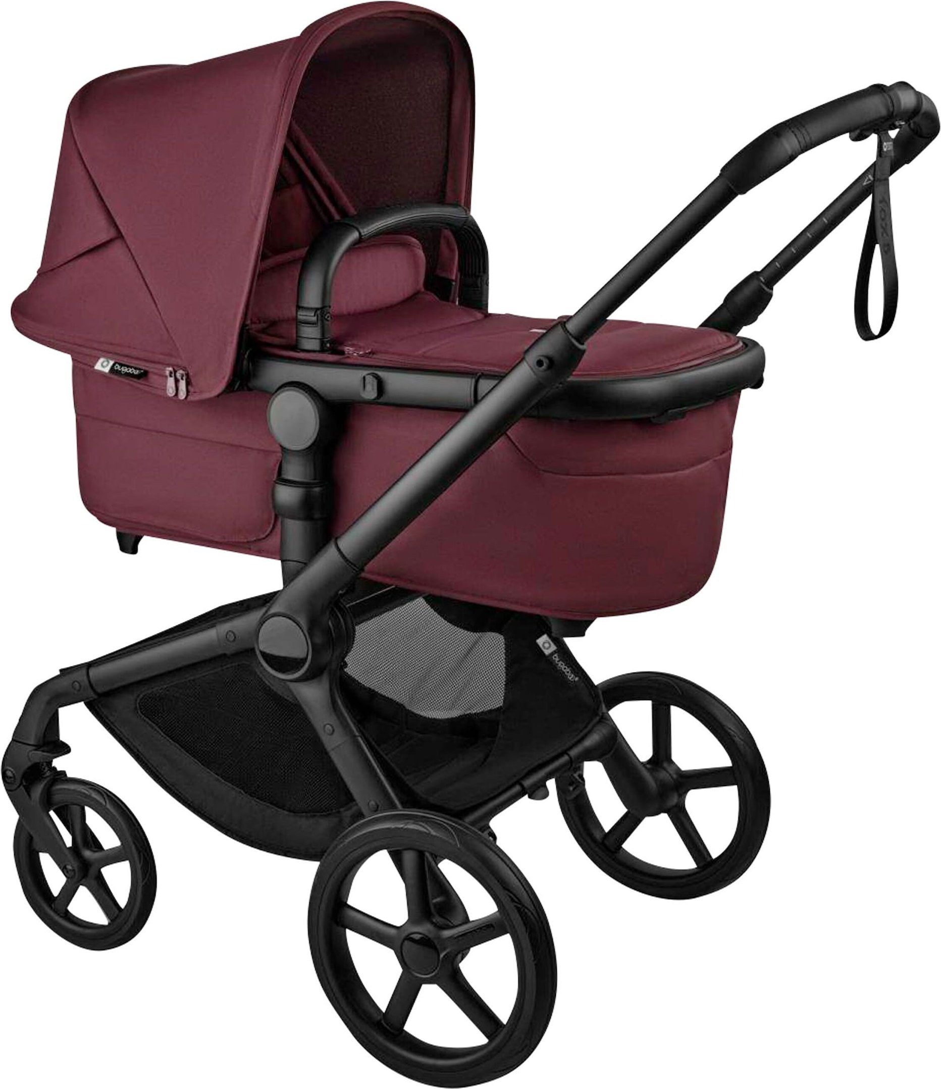 Bugaboo Fox 5 Renew Kombikinderwagen Trio-Set inkl. Wickelrucksack, Fußsack und Höhenadapter dunkelrot