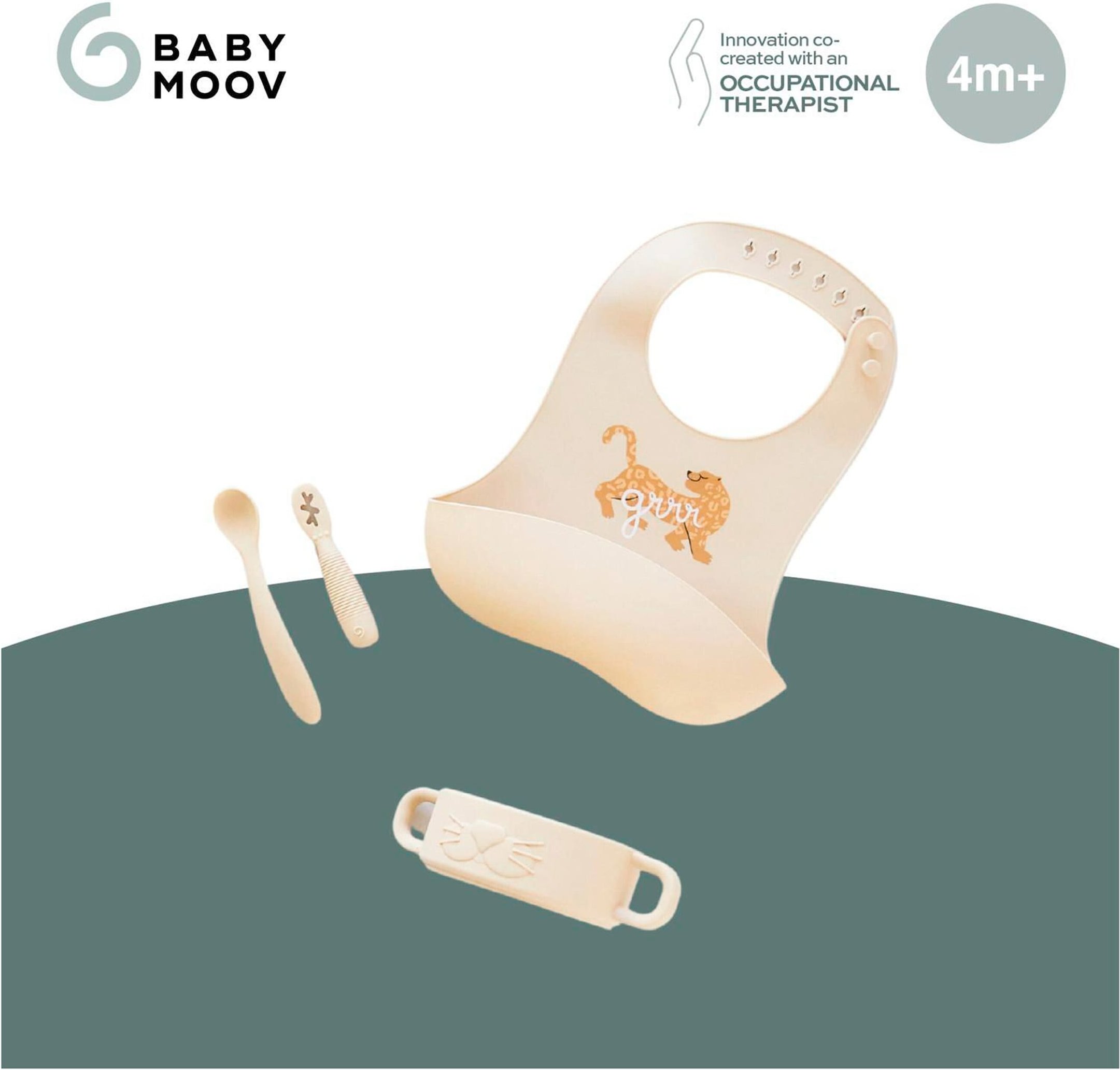 Babymoov 4-tlg. Geschirrset inkl. Silikon-Lätzchen