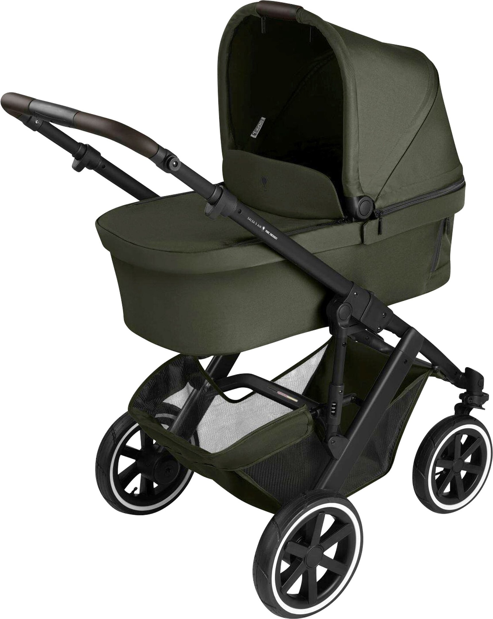 Abc Design Kombikinderwagen Salsa 5 Air Trio-Set inkl. Wickeltasche, Sonnenschirm, Regenschutz und Becherhalter gruen