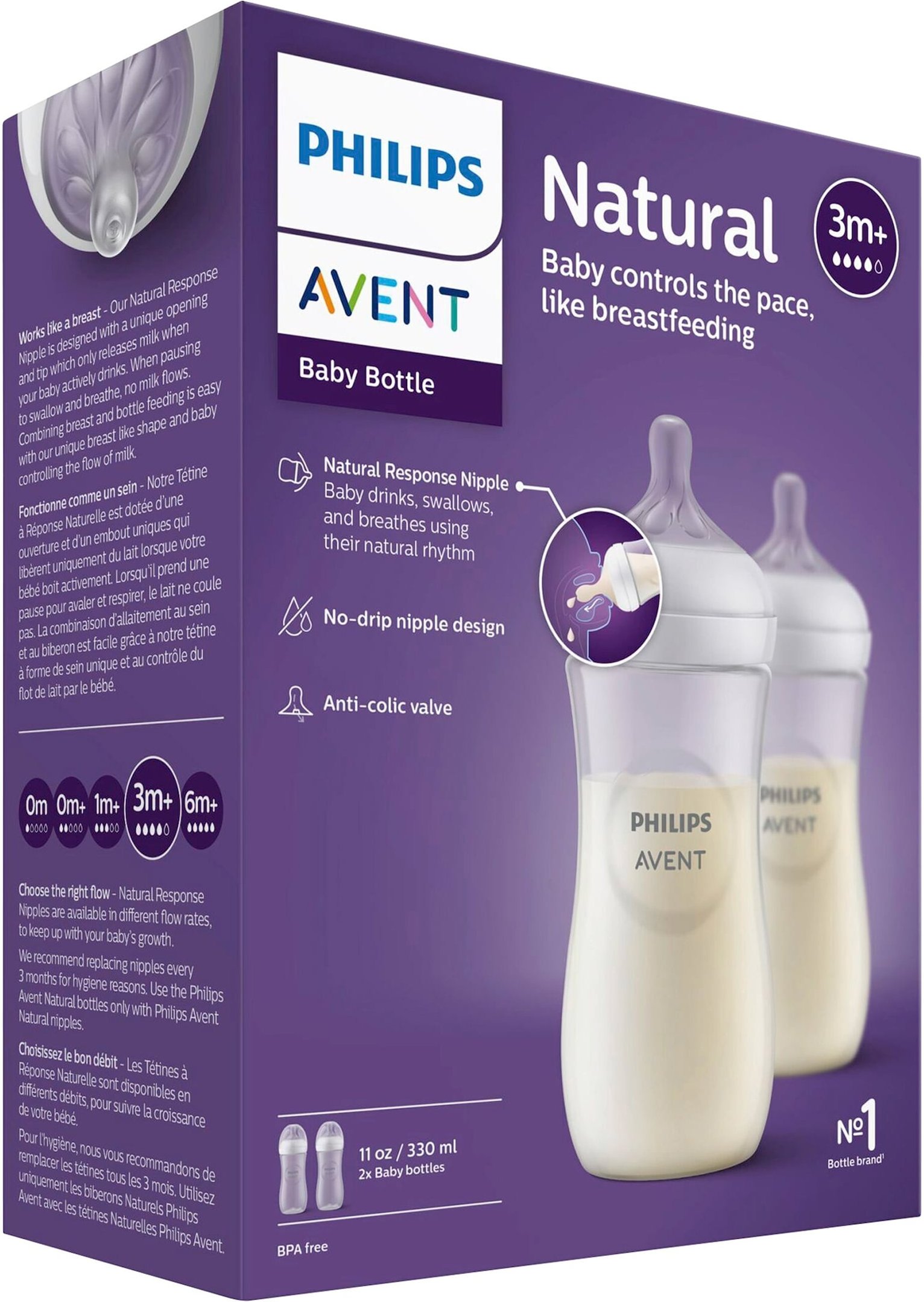 Thumbnail - Philips Avent 2er-Pack Babyflasche Natural Response, 330ml, ab 3M
