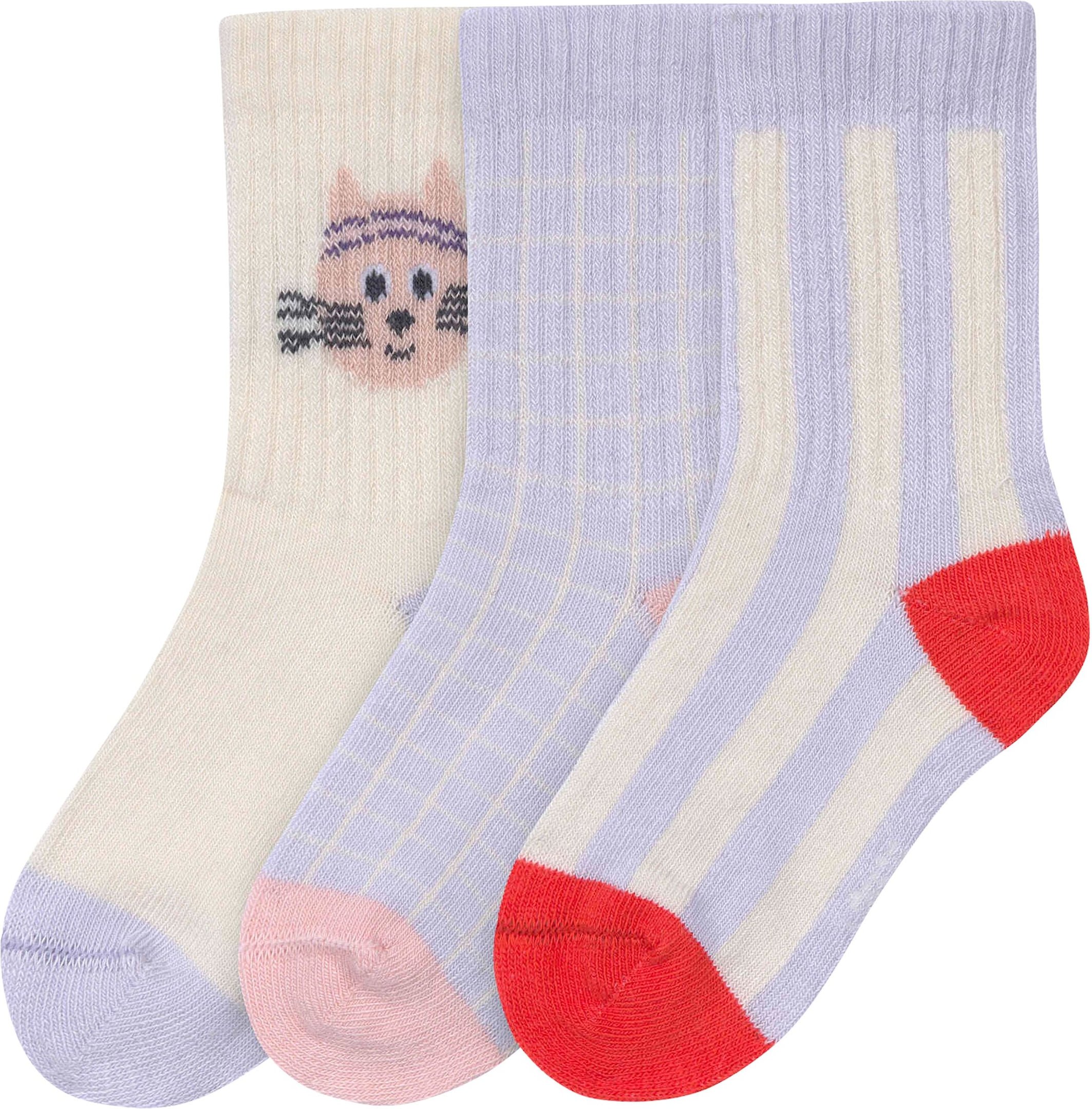 Lässig 3er-Pack Socken Katze Streifen