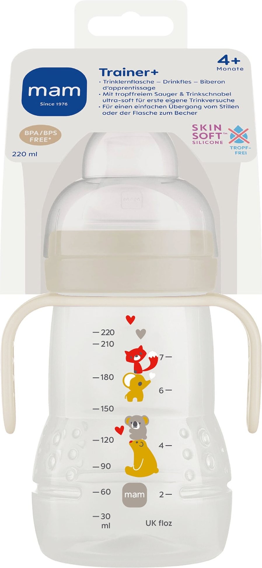 Thumbnail - Mam Trinklernflasche mit Griffen Trainer+, 220ml, ab 4M