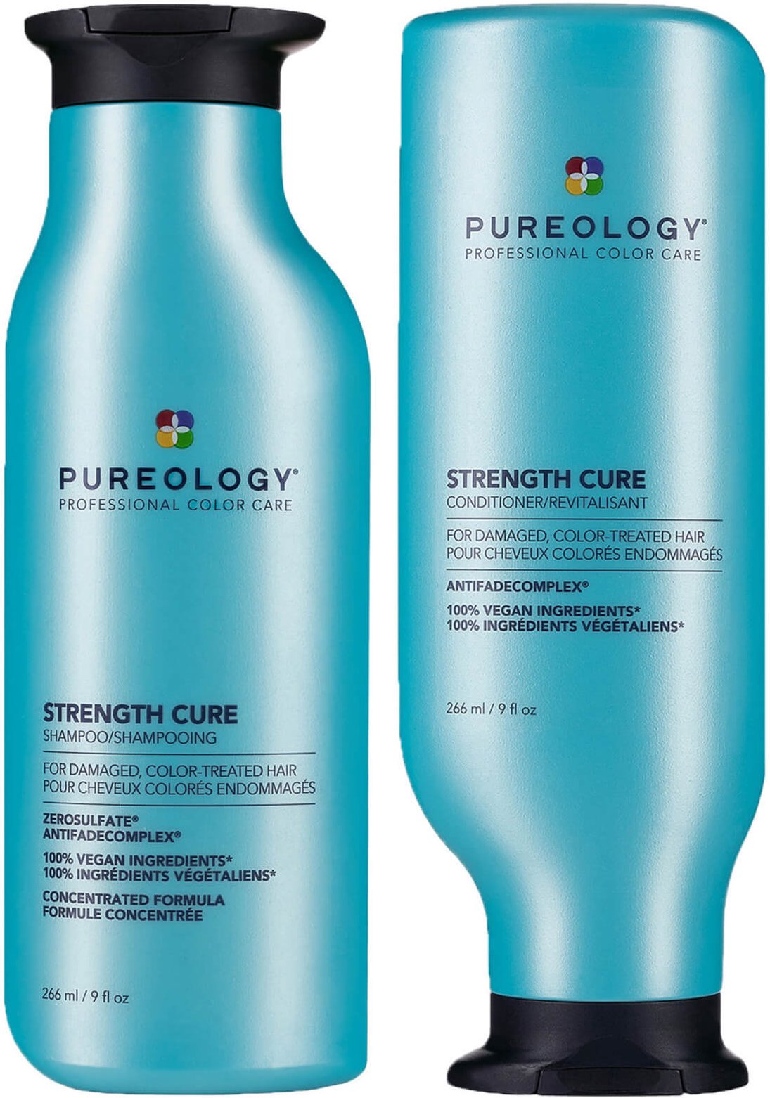 Pureology Strength Cure Shampoo and Conditioner Bundle for Damaged Hair, Sulphate Free for a Gentle Cleanse with Vegan F...