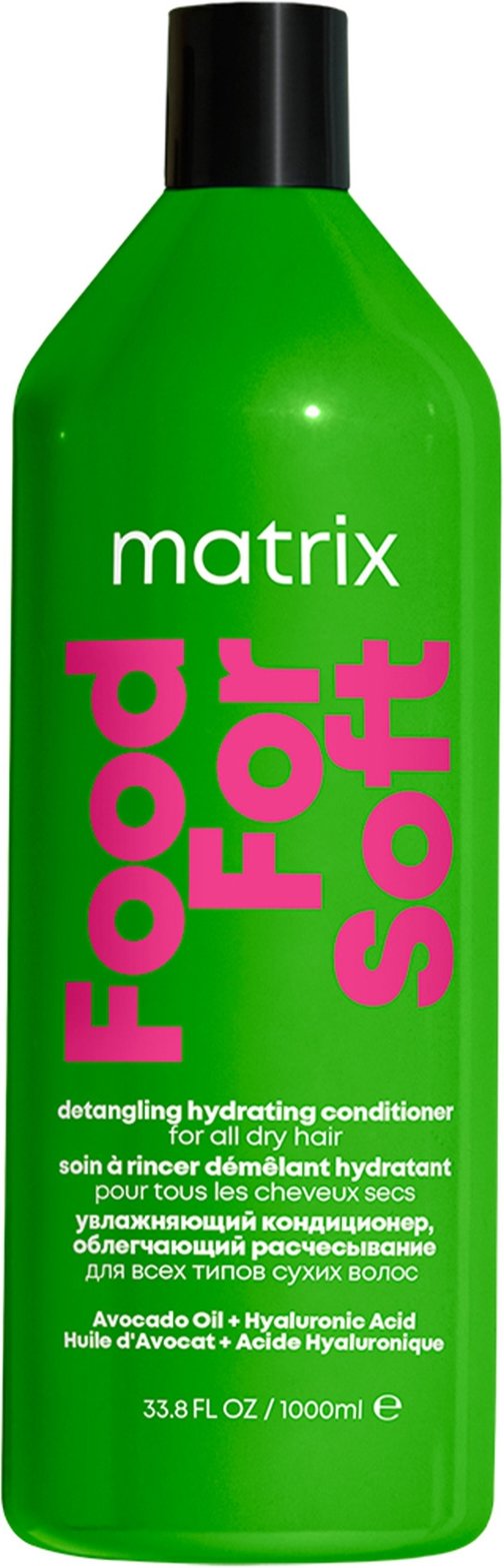 Matrix Food For Soft Entwirrspülung mit Avocadoöl und Hyaluronsäure für trockenes Haar 1000 ml