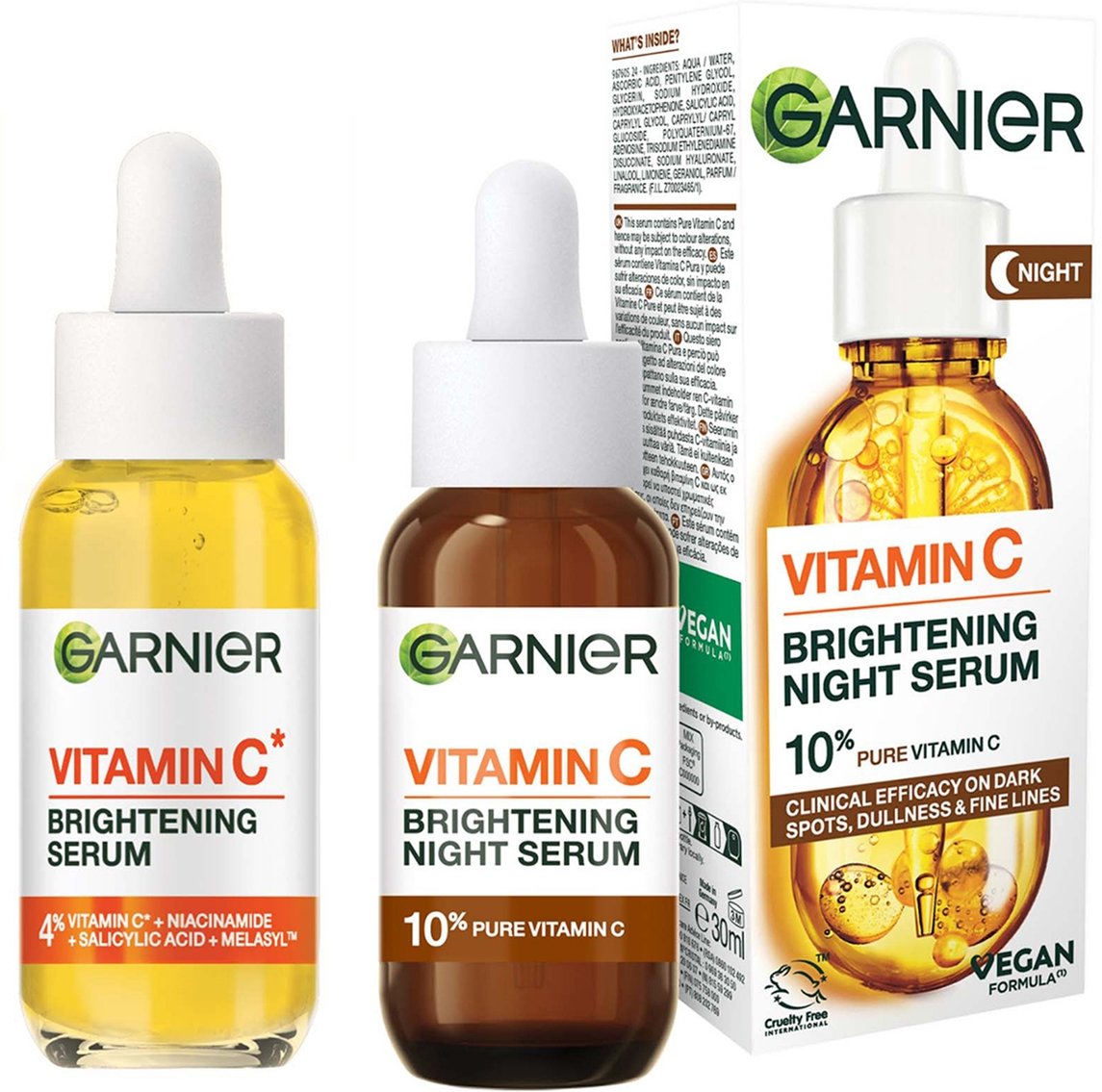Garnier Vitamin C Day and Night Serum Set for Face, Anti-Dark Spots and Brightening 30ml