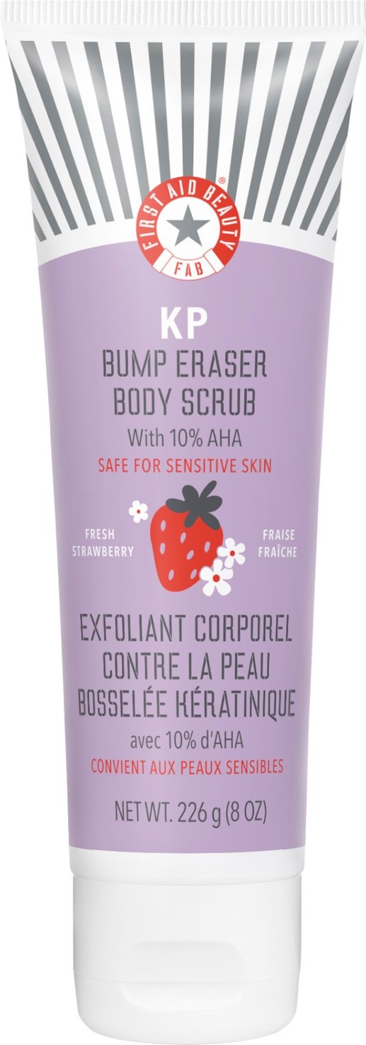 First Aid Beauty KP Bump Eraser Frische-Erdbeer-Körperpeeling mit 10 % Alpha-Hydroxy-Säuren 226 g
