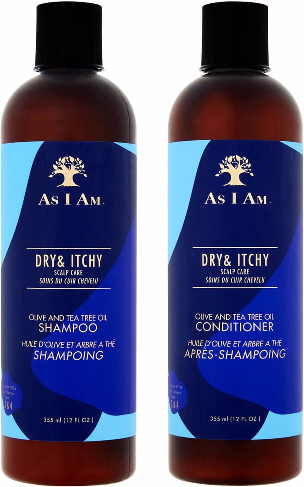 As I Am Dry & Itchy Scalp Care Olive and Tea Trea Oil Shampoo & Conditoner 355ml
