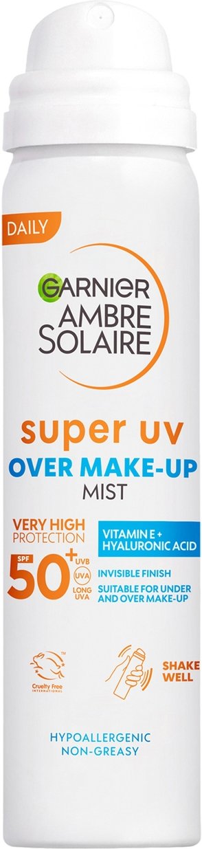Garnier Ambre Solaire Over Makeup Super UV Protection Mist SPF50+ With Hyaluronic Acid And Vitamin E, 75ml