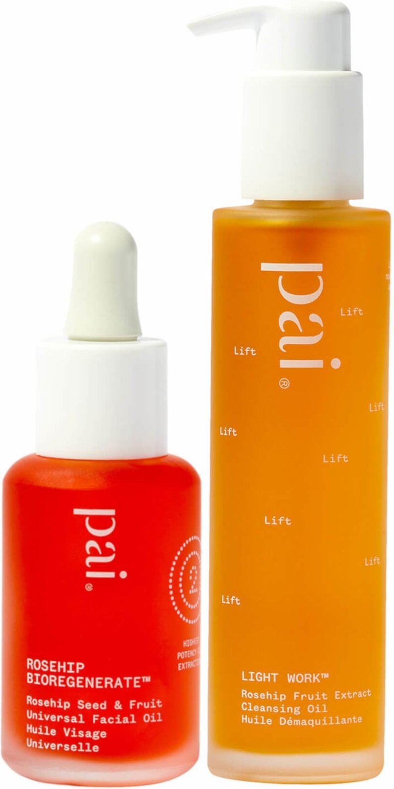 Pai Skincare Rosehip Bioregenerate Oil 30ml and Light Work Rosehip Cleansing Oil 100ml Duo