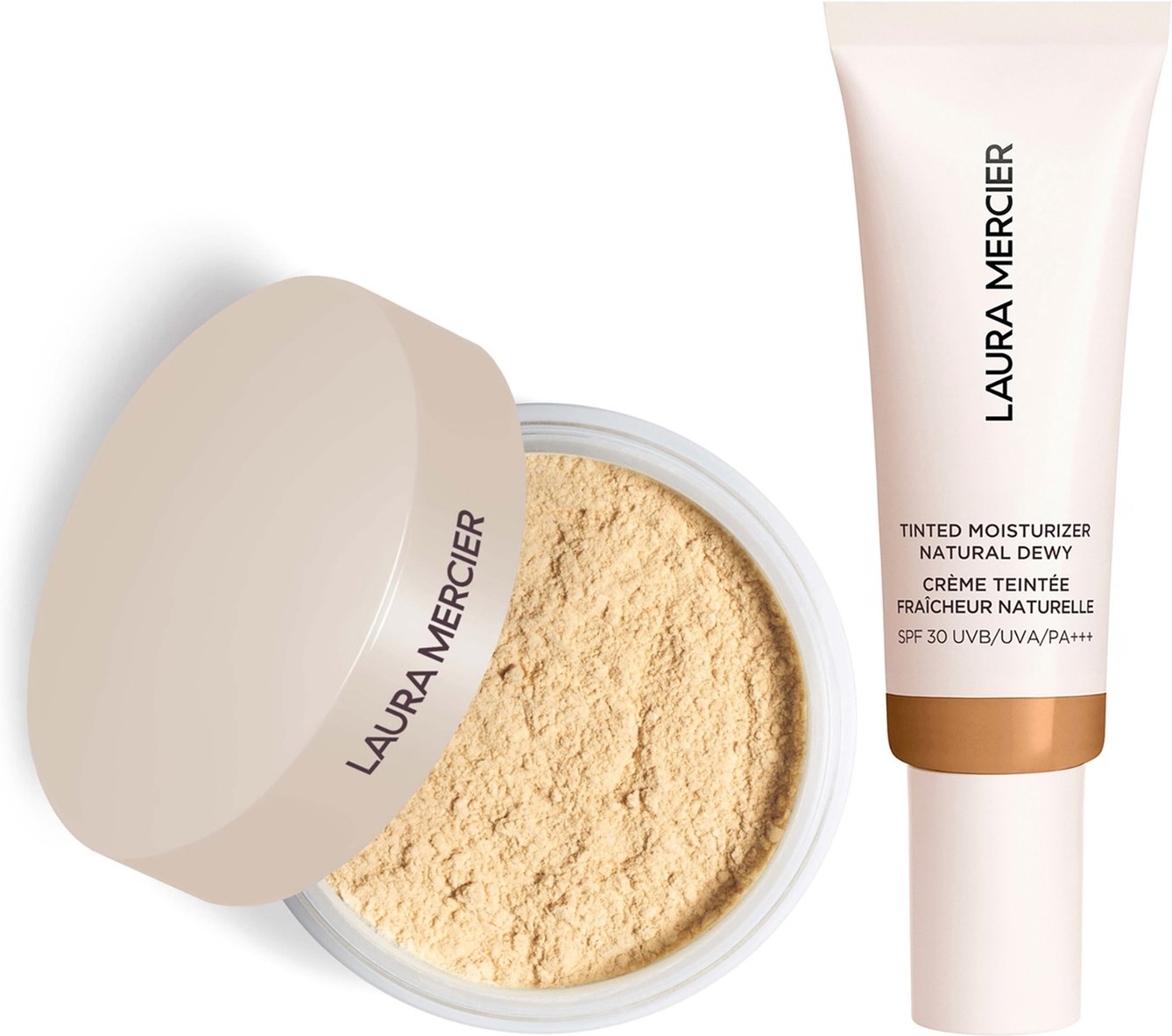 Laura Mercier Mini Translucent Loose Setting Powder Ultra Blur and Tinted Moisturiser Natural Dewy SPF 30 Duo (Various S...