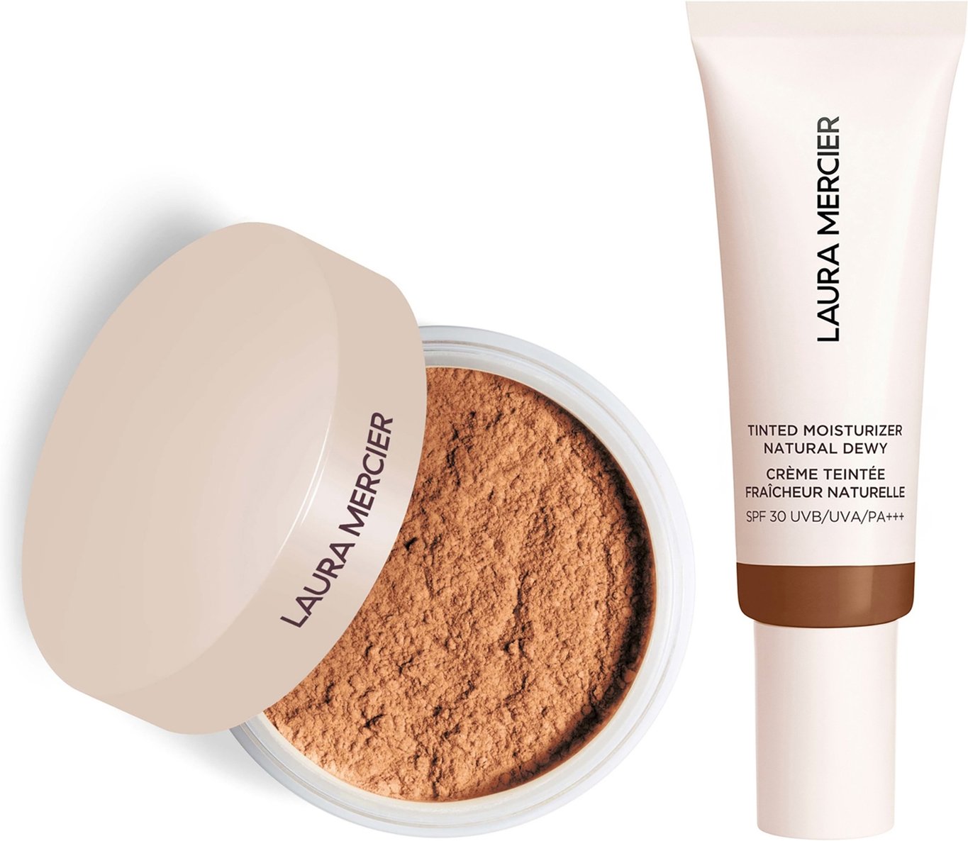 Laura Mercier Mini Translucent Loose Setting Powder Ultra Blur and Tinted Moisturiser Natural Dewy SPF 30 Duo (Various S...