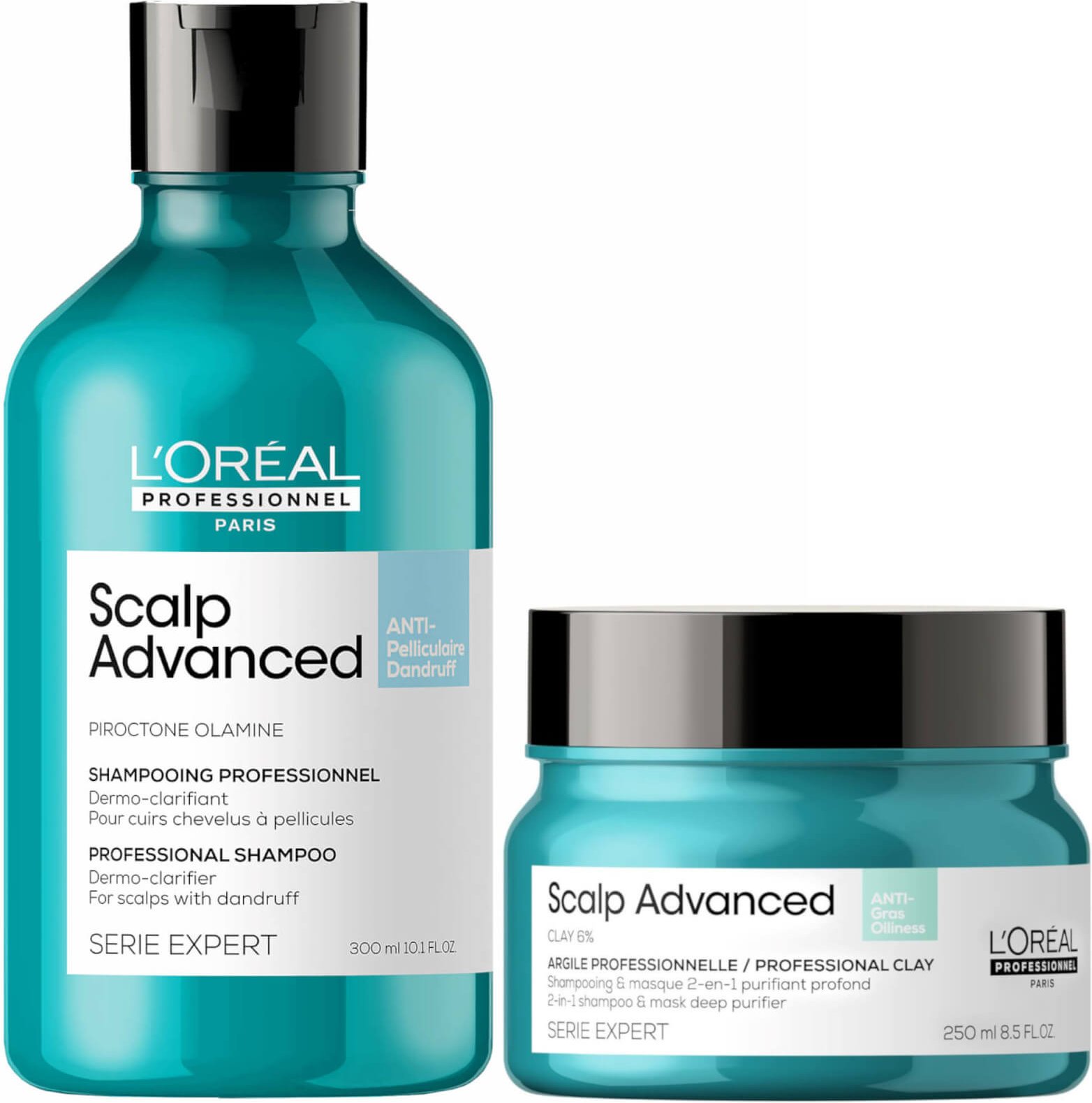 L'Oréal Professionnel Serié Expert Scalp Advanced Anti-Dandruff Shampoo and Mask Routine for Oily Dandruff Hair