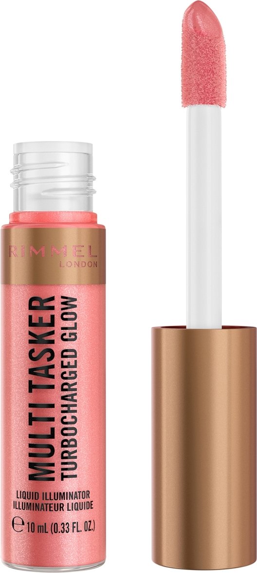 Rimmel Multi Tasker Turbocharged Glow Liquid Illuminator 10ml (Various Shades) - 002 Rosy Rebel