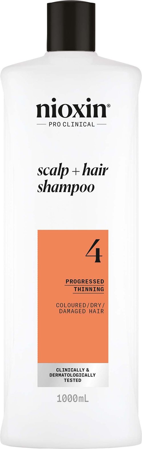 NIOXIN Scalp and Hair Thickening System 4 Shampoo for Coloured Dry and Damaged Hair with Progressed Thinning 1L