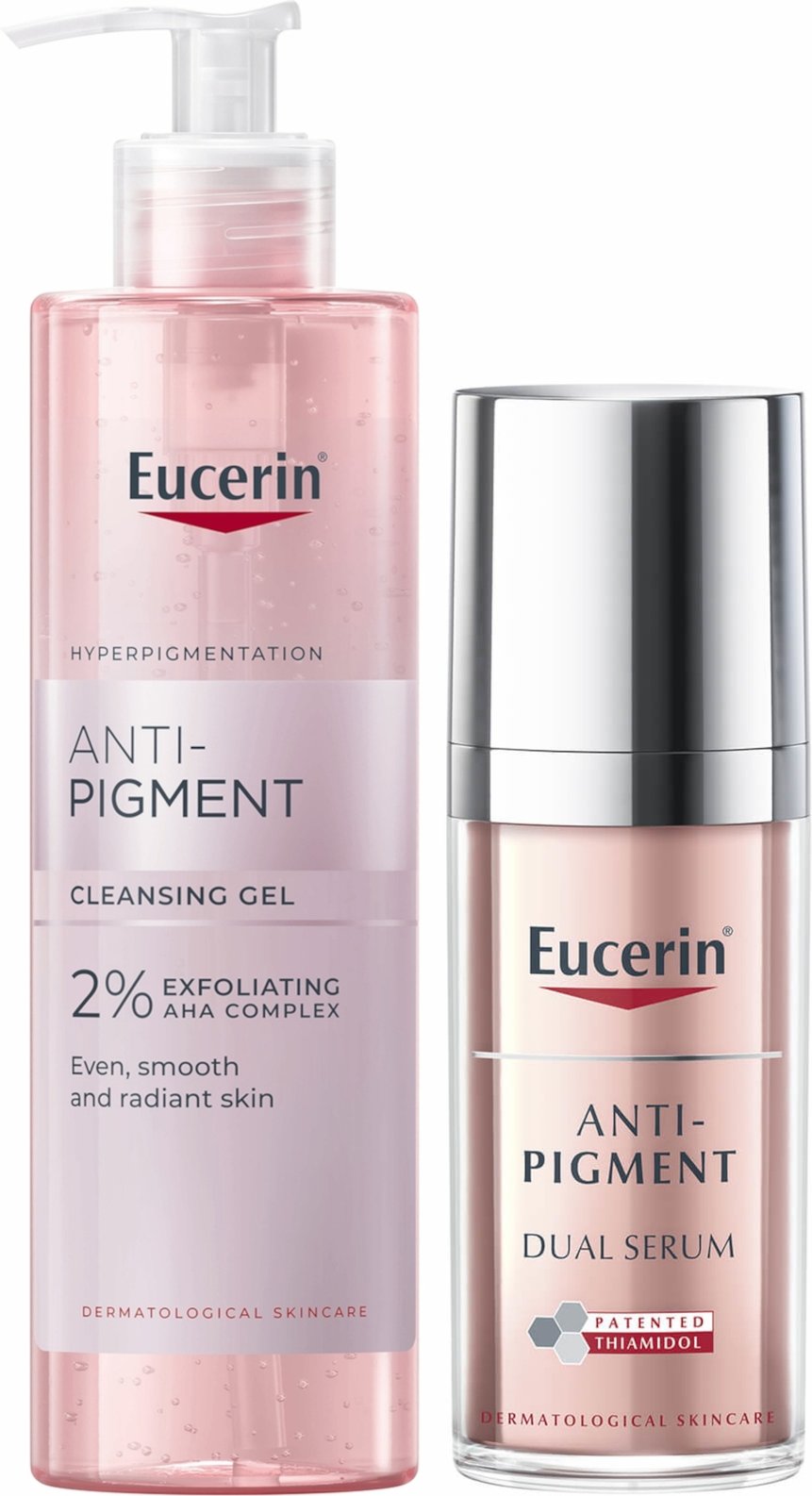 Eucerin Anti-Pigment Cleansing Gel 200ml & Dual Face Serum 30ml for Pigmentation and Dark Spots Bundle