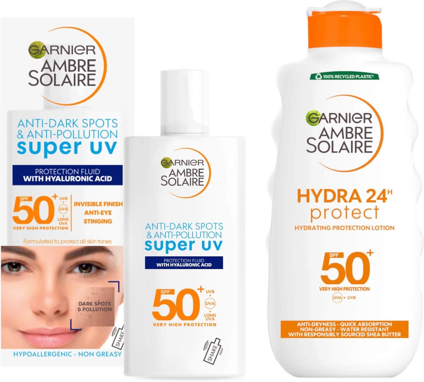 Garnier Ambre Solaire Face and Body SPF50 Bundle
