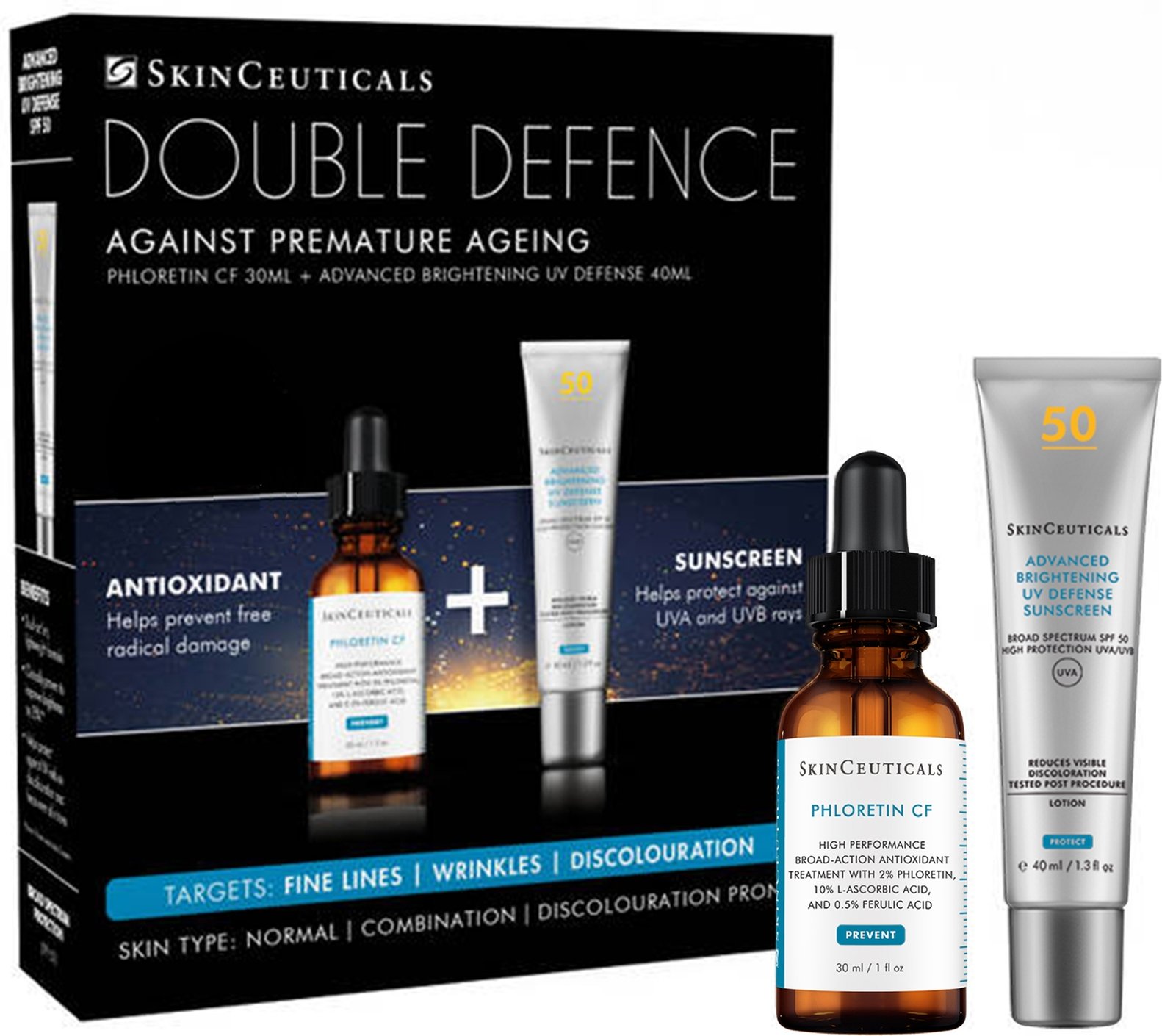 Skin Ceuticals Double Defence 2026 Phloretin CF and Advanced brightening UV Defence Kit