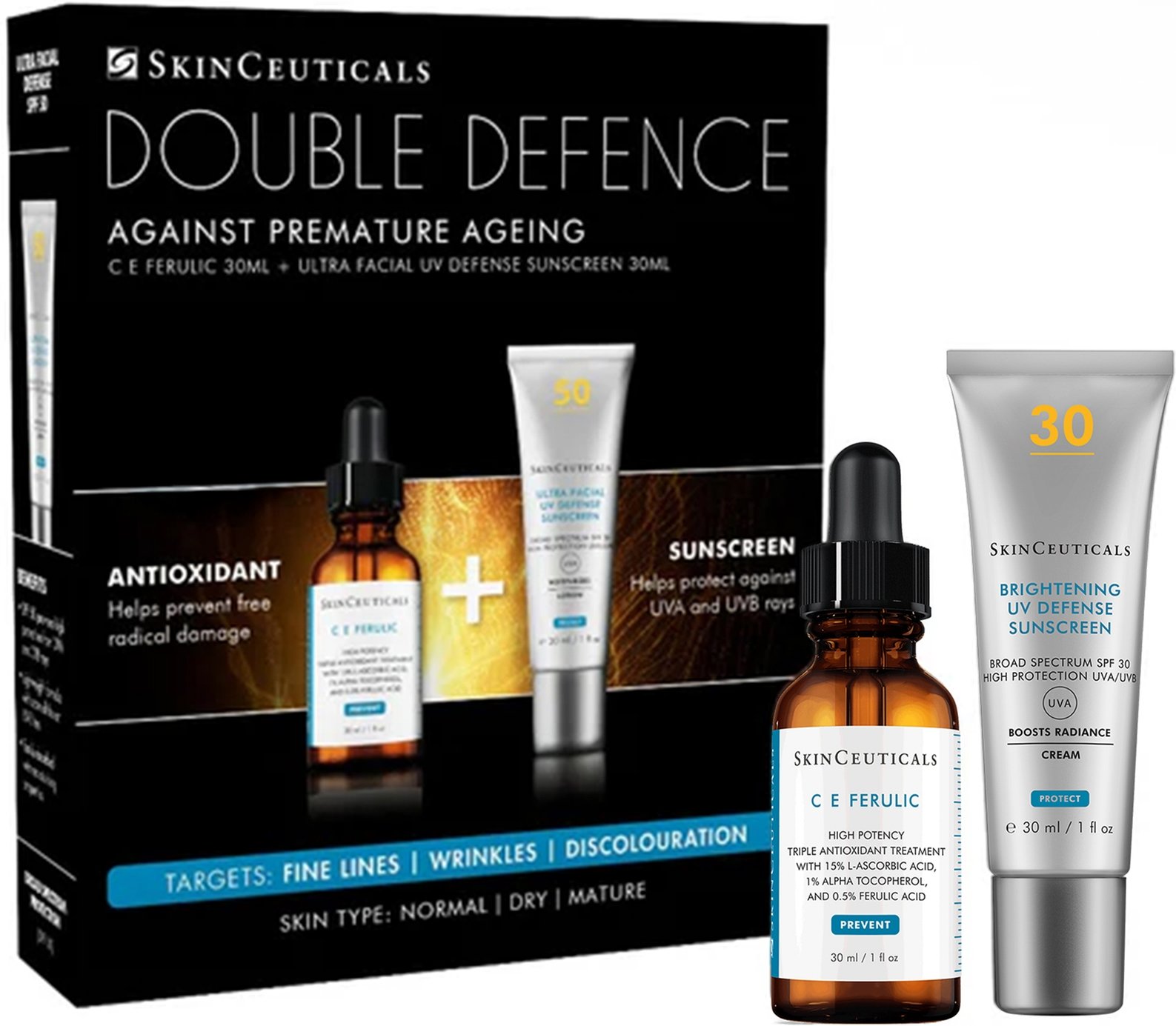 SkinCeuticals Double Defence 2026 C E Ferulic and Advanced brightening UV Kit
