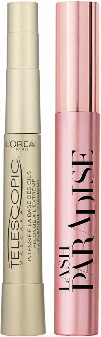 L'Oréal Paris Telescopic Mascara for More Length and Lash Paradise Volume Mascara Bundle