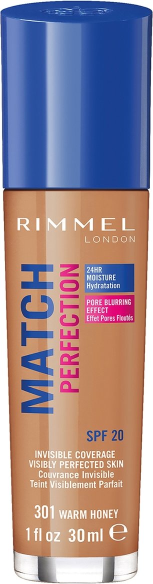 Thumbnail - Rimmel London LSF 20 Match Perfection Foundation 30 ml (Verschiedene Farbtöne) - Warm Honey