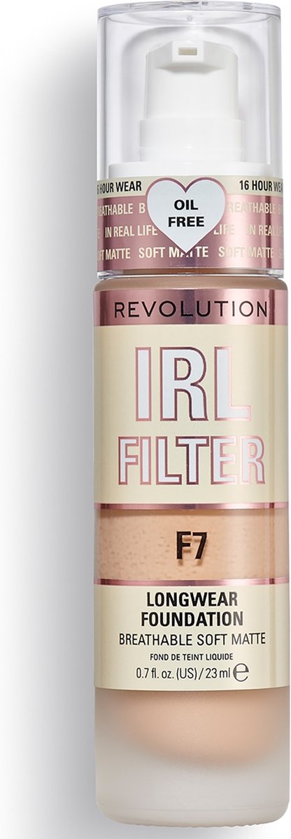 Makeup Revolution IRL Filter Foundation mit langer Haltbarkeit 23 ml (Verschiedene Farbtöne) - F7