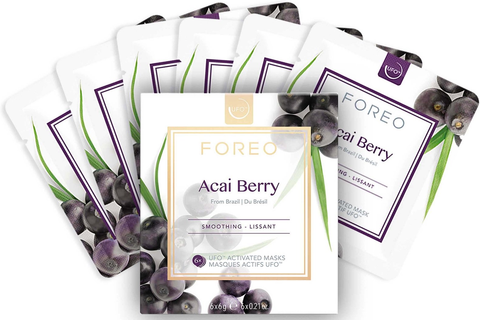 FOREO Acai Berry UFO/UFO Mini Firming Face Mask for Ageing Skin (6 Pack)