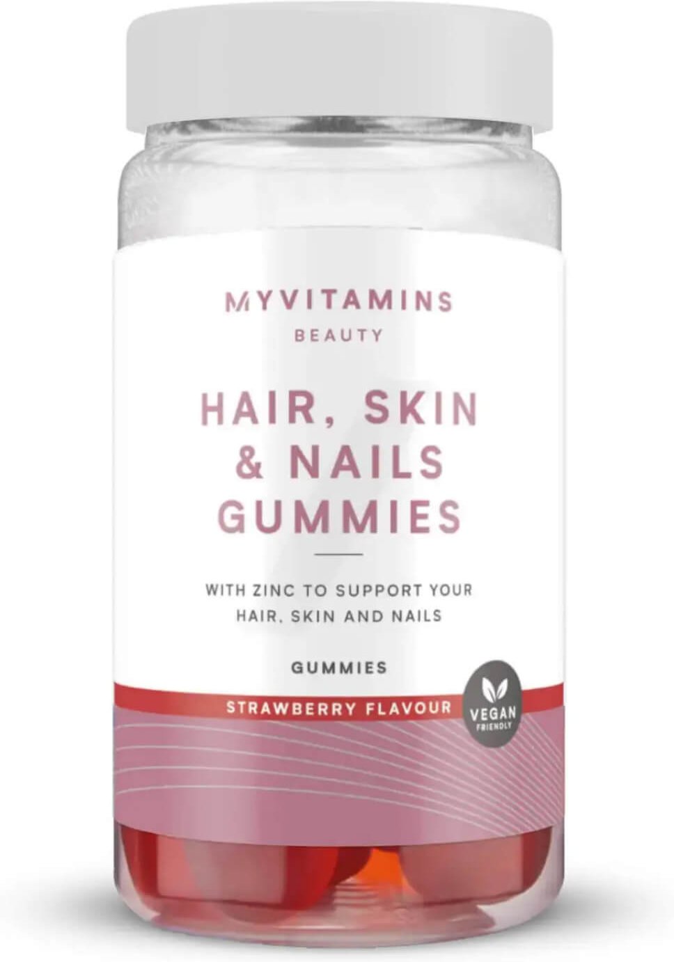 Myvitamins Hair Skin and Nails Gummies - 60Gummibärchen - Strawberry (Vegan)